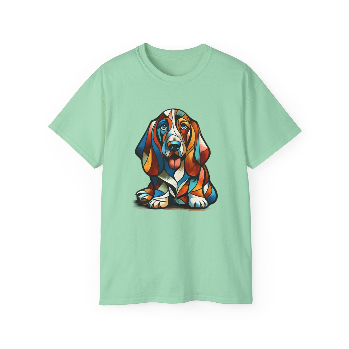 “Petcasso Pup – The Bold Basset Hound Tee”