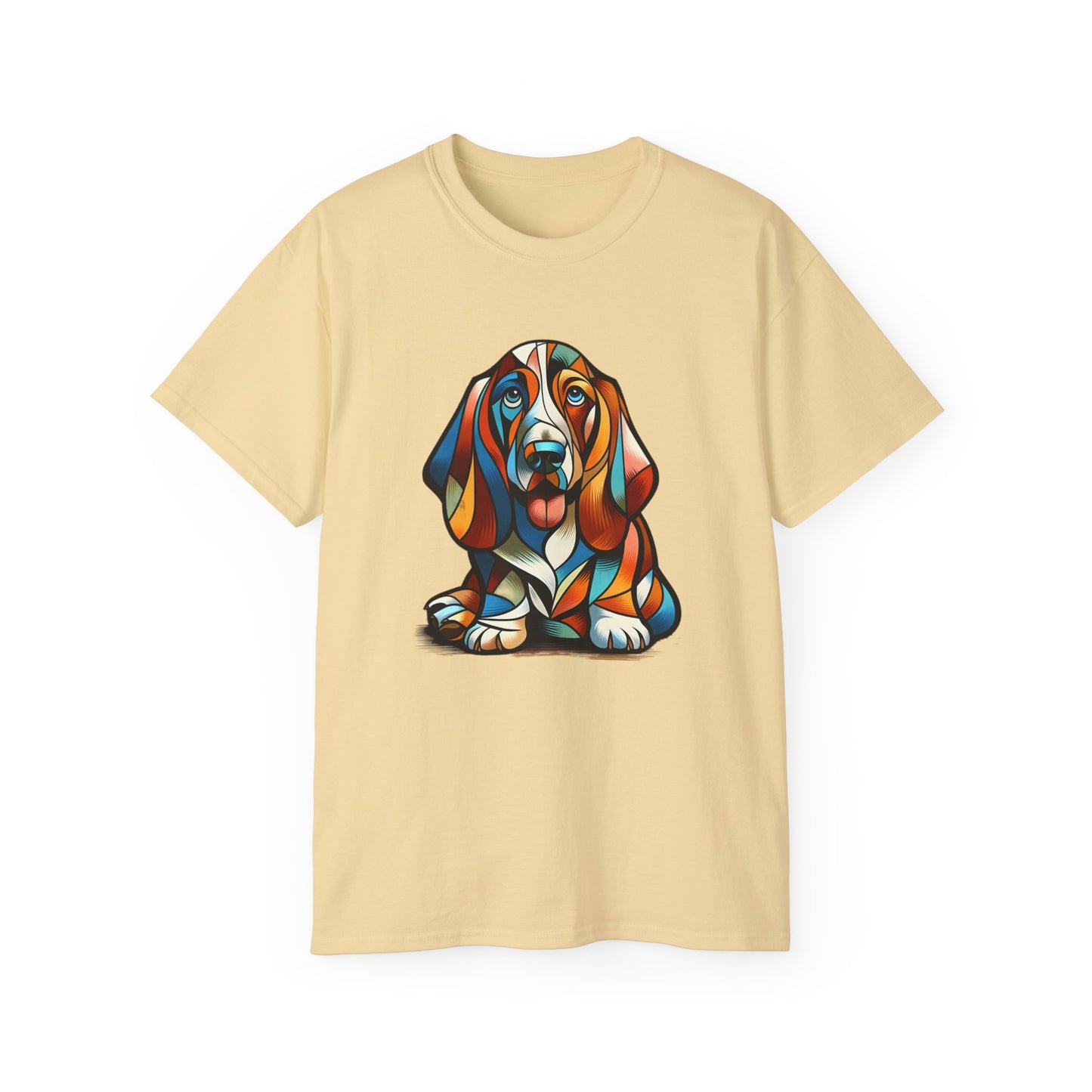 “Petcasso Pup – The Bold Basset Hound Tee”