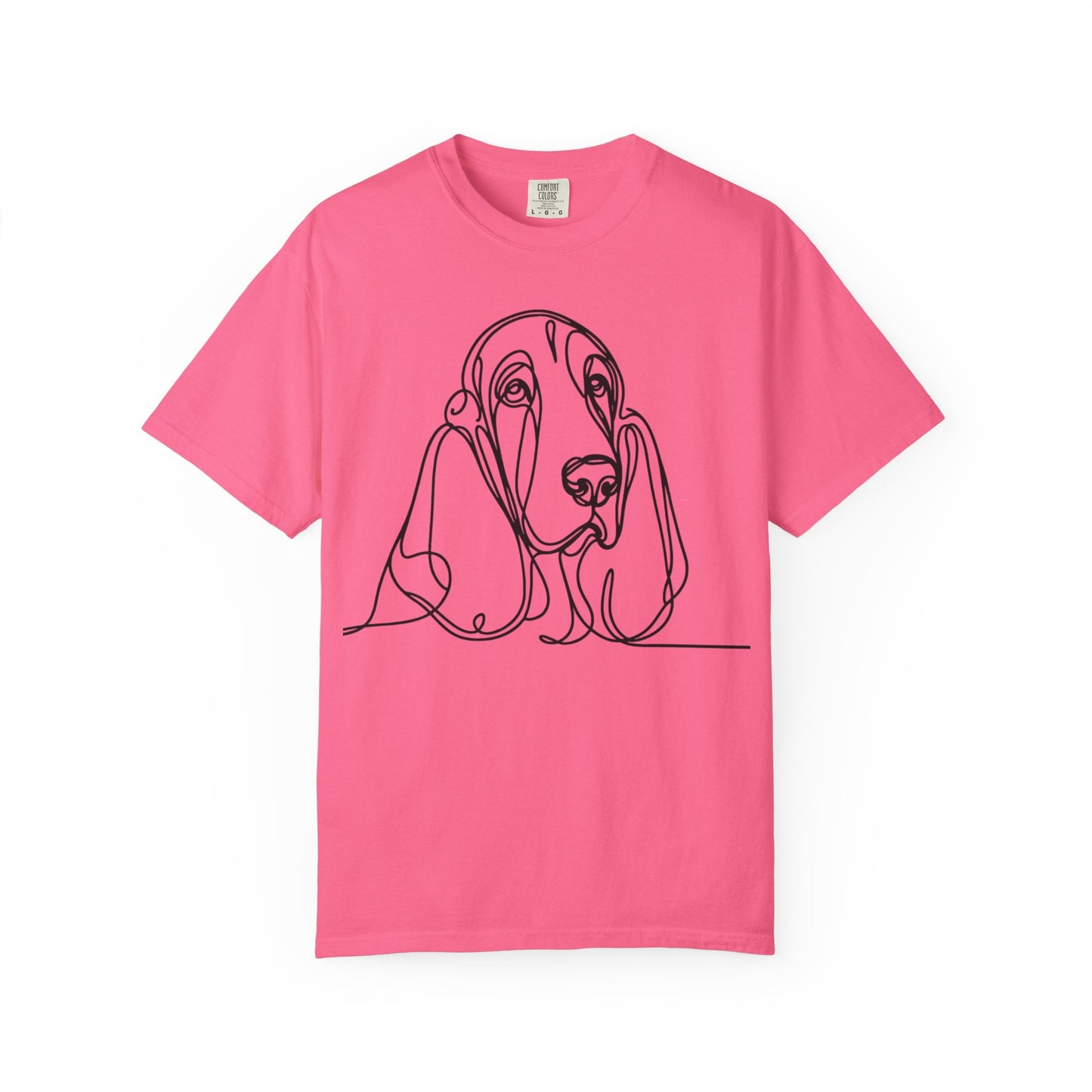 Basset Hound Line Art T-Shirt | Unisex Garment-Dyed Tee