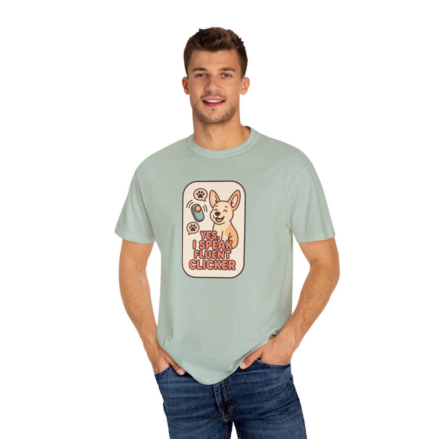 Yes, I Speak Fluent Clicker T-Shirt | Dog Trainer Gift, Animal Lover Apparel, Fun Pet Owner Top, Unique Graphic Tee, Funny Gift