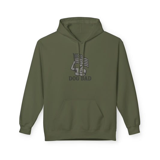 Dog Dad Fleece Hoodie, Unisex Softstyle Hooded Sweatshirt, Perfect Gift for Dog Lovers, Comfortable and Stylish