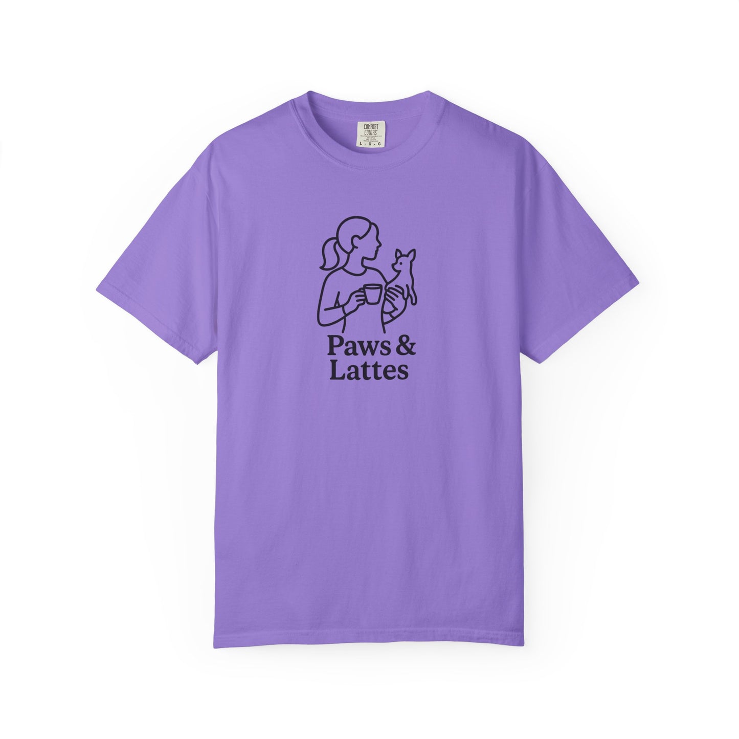 Paws & Lattes Unisex Garment-Dyed T-Shirt, Cute Pet Lover Tee, Coffee Lover Shirt, Animal Adoption Gift, Birthday Gift for Dog Lovers, [...]