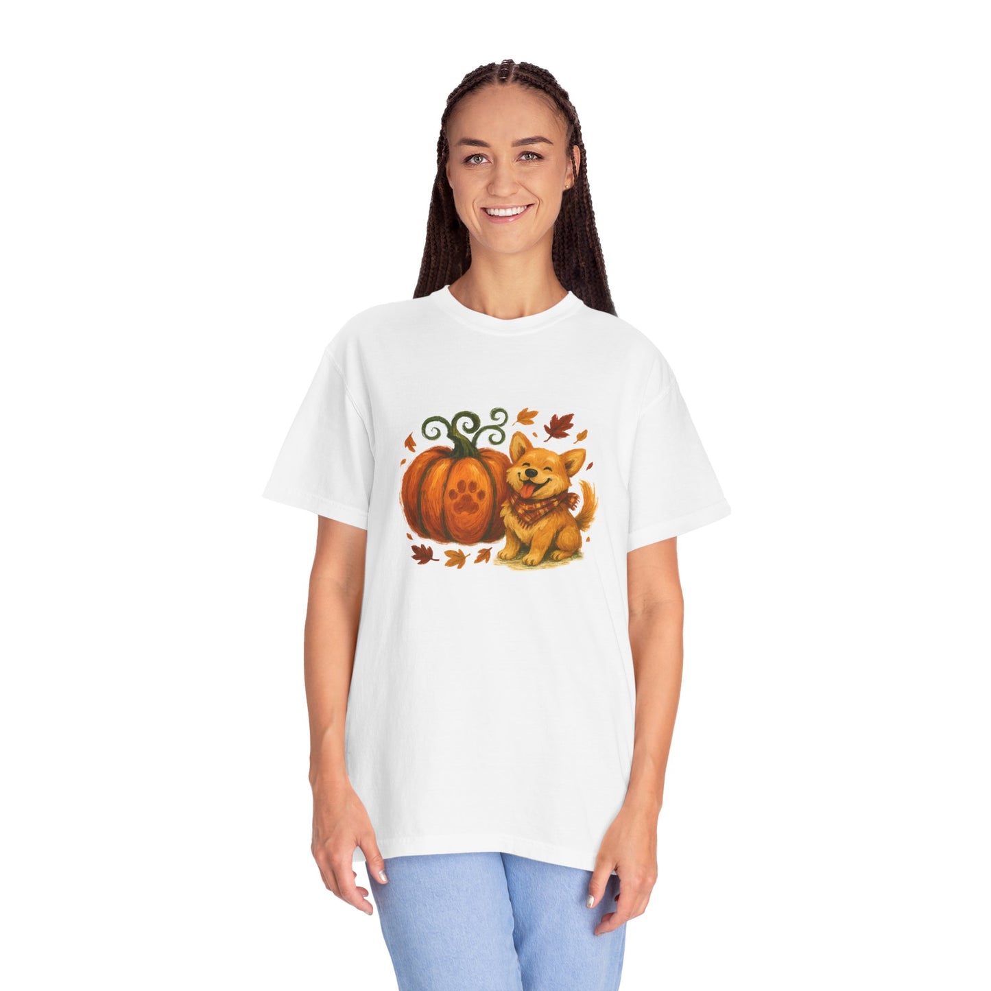 Autumn Corgi with a Pumpkin T-Shirt