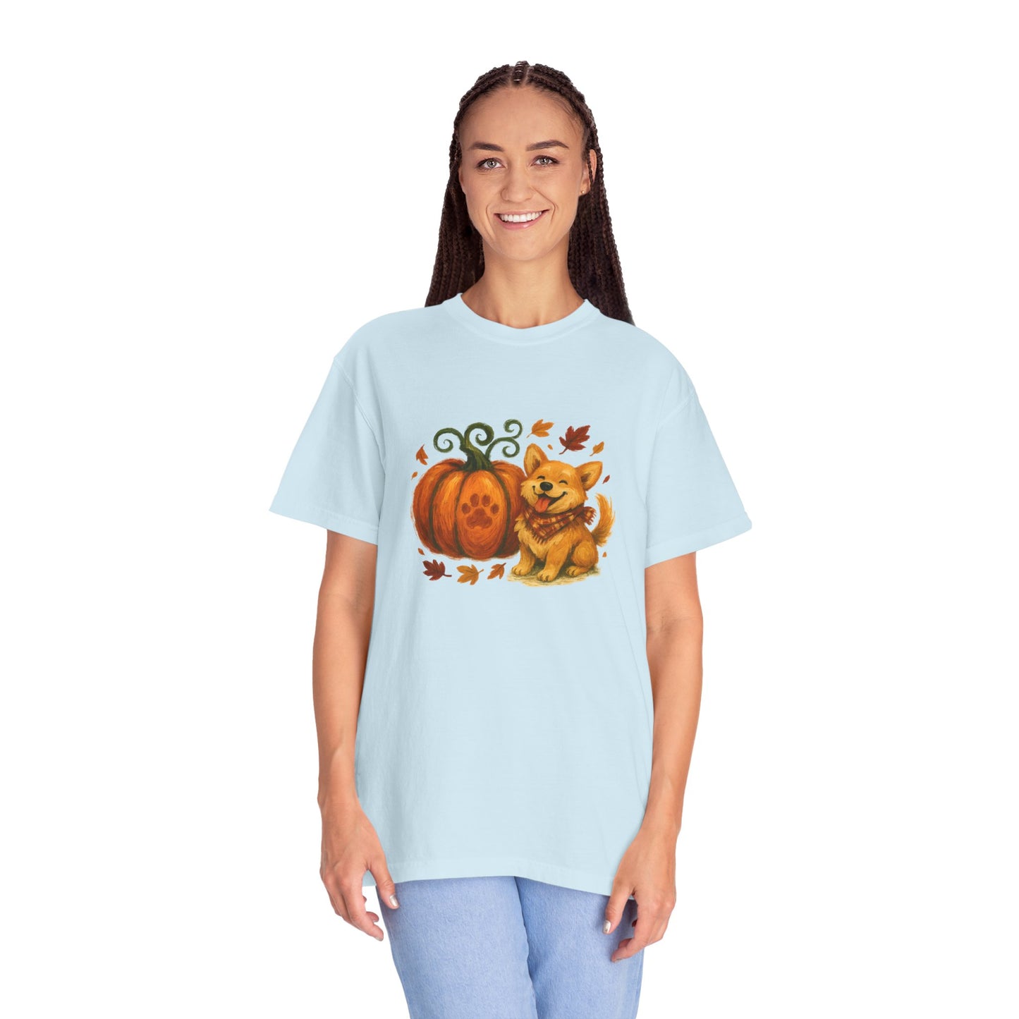 Autumn Corgi with a Pumpkin T-Shirt