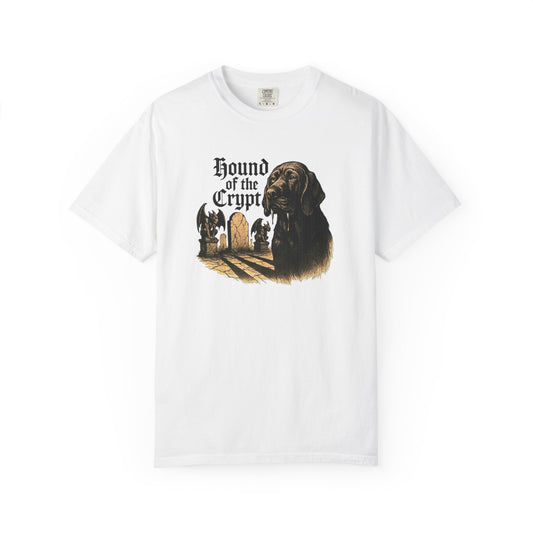 Hound of the Crypt Unisex T-Shirt - Spooky Pet Tee, Dog Lover Gift, Halloween Apparel, Unique Graphic Shirt, Casual Style