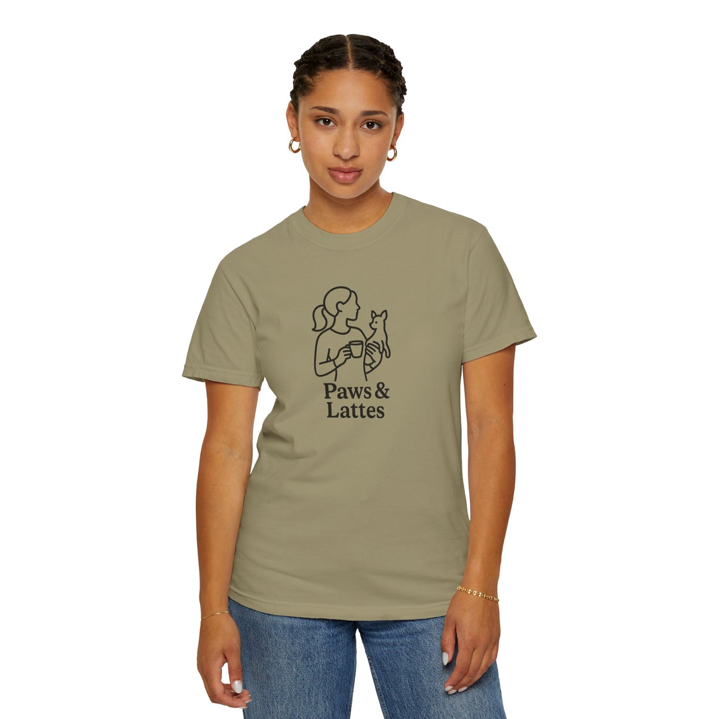 Paws & Lattes Unisex Garment-Dyed T-Shirt, Cute Pet Lover Tee, Coffee Lover Shirt, Animal Adoption Gift, Birthday Gift for Dog Lovers, [...]
