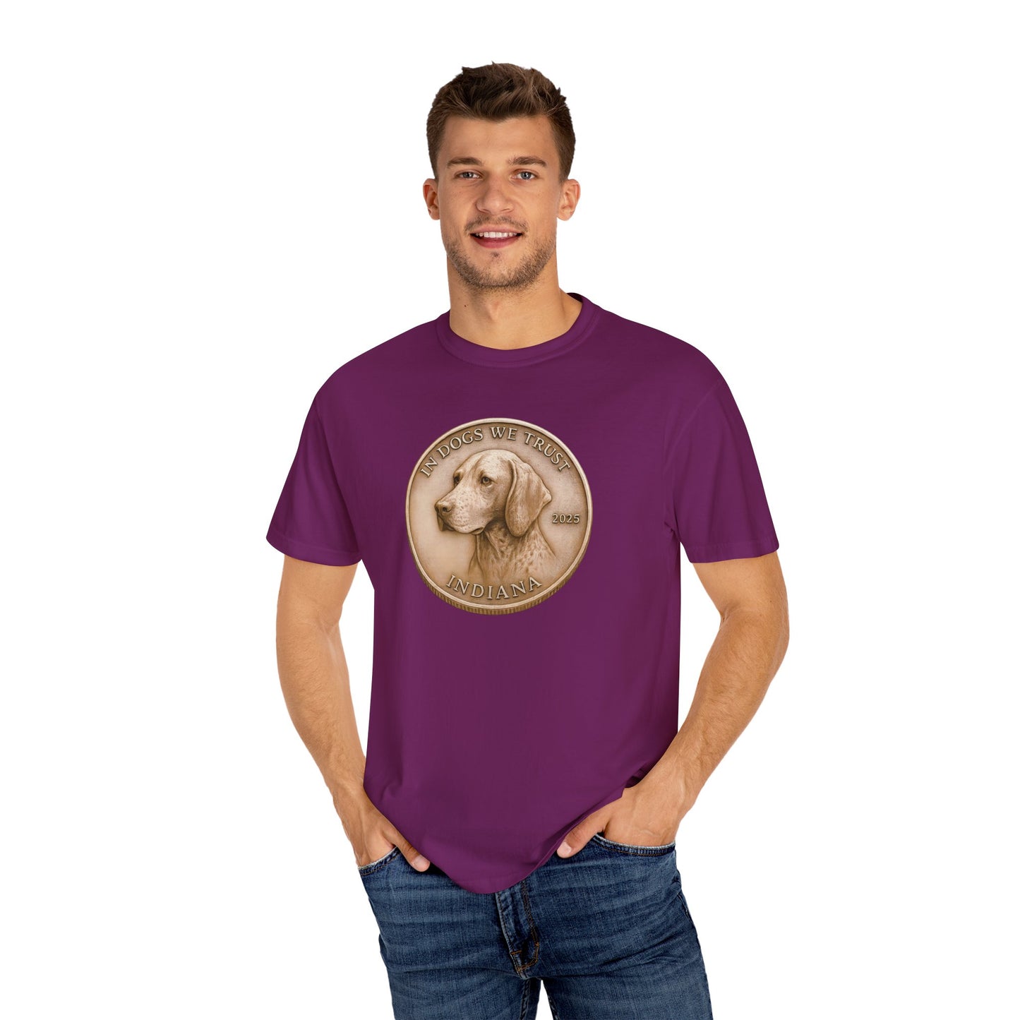 Indiana State Coin T-Shirt Collection - Proud Dog Breed Illustrations