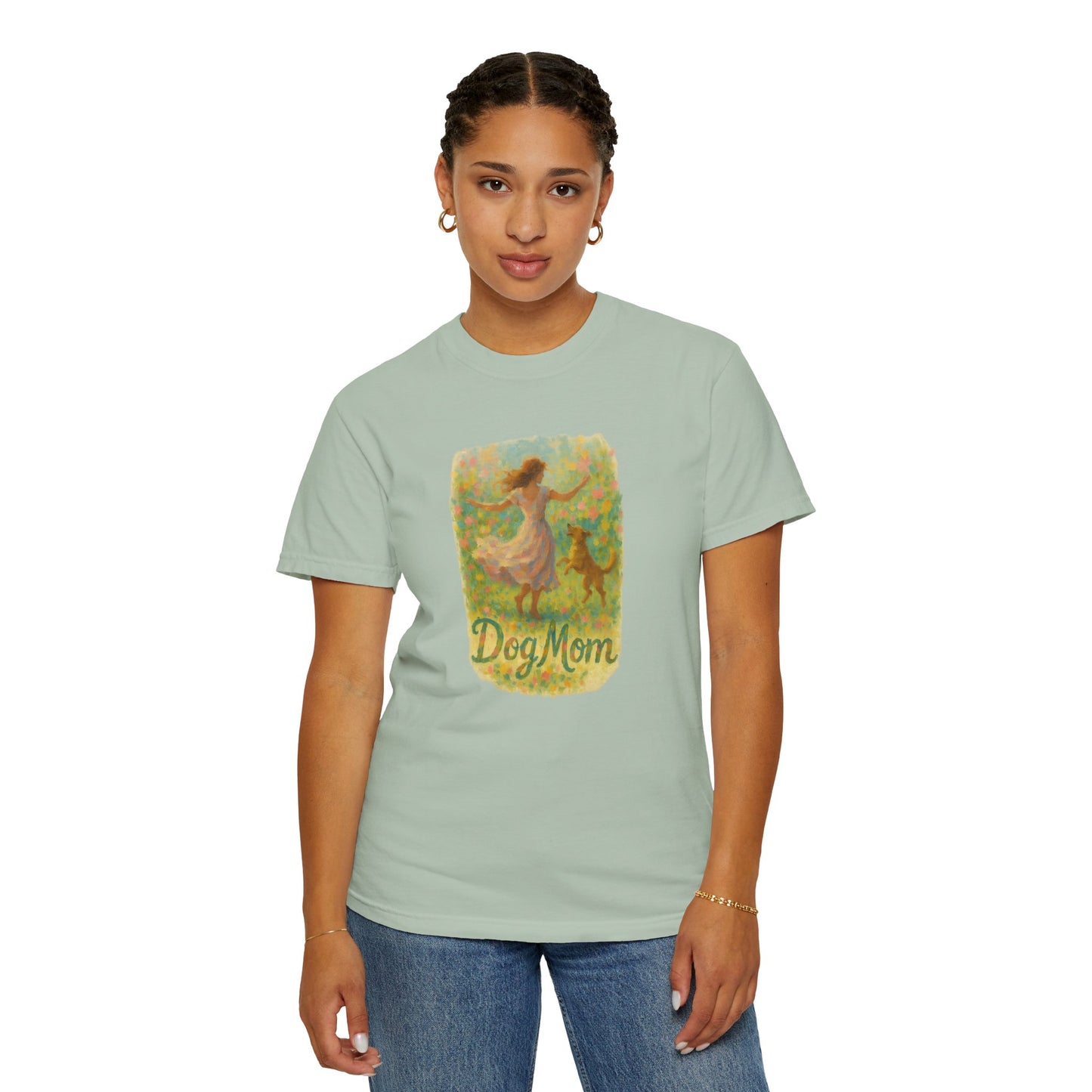 Dog Mom T-Shirt, Cute Animal Lover Tee, Gift for Pet Moms, Garment-Dyed T-Shirt, Casual Summer Shirt, Birthday Gift, Dog Lover Merchandise