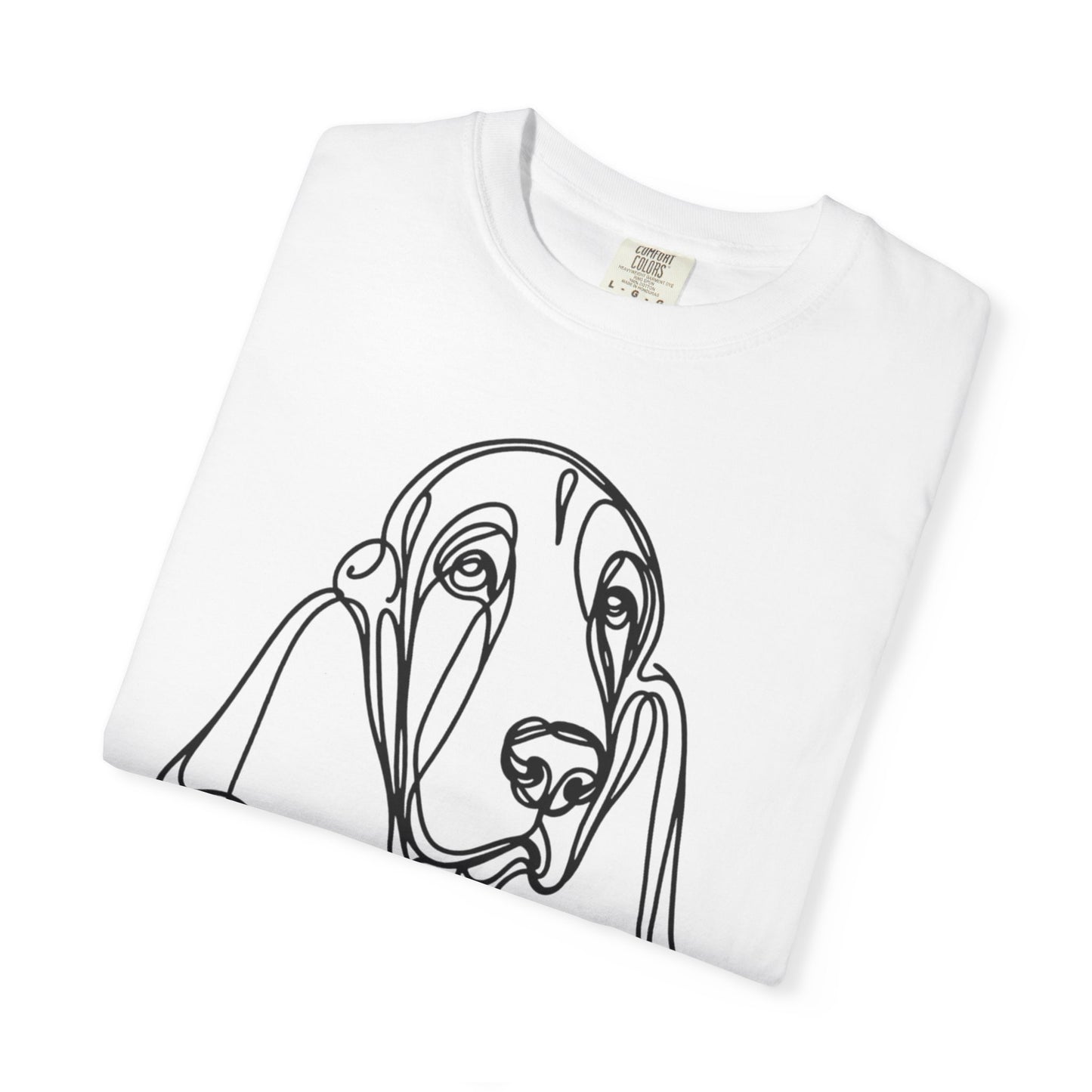 Basset Hound Line Art T-Shirt | Unisex Garment-Dyed Tee