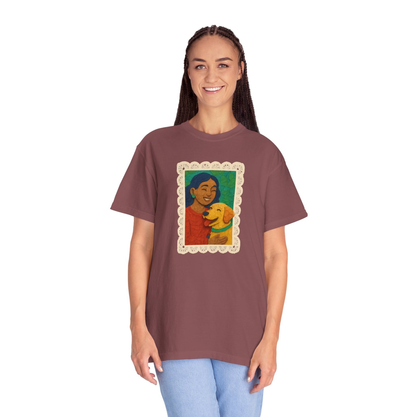 Dog Mom T-shirt - Unisex Garment-Dyed Tee for Dog Lovers