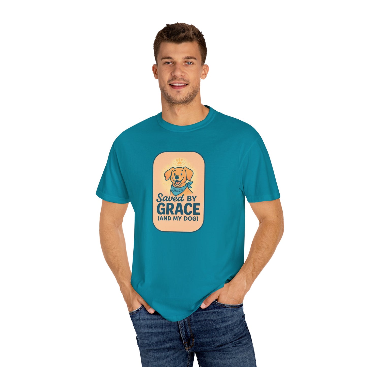 Dog Lover's Saved by Grace T-Shirt, Pet Lover Gift, Casual Tee, Birthday, Dog Adoption, Unisex Fashion, Cute Animal Shirt
