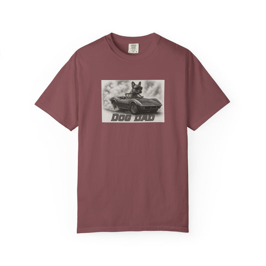 Dog Dad - French Bulldog - Cool Dogs in Cool Cars T-Shirt Collection