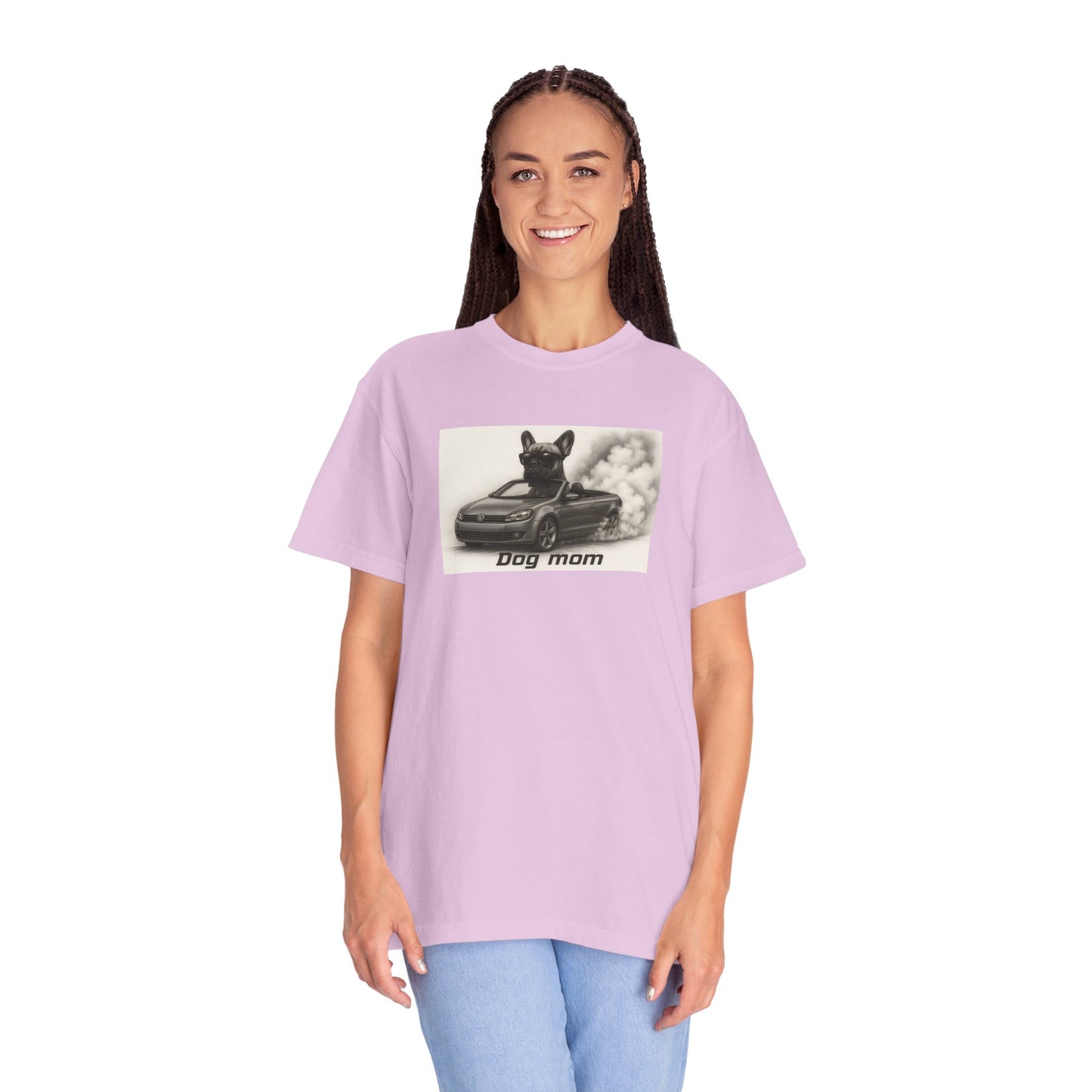 Dog Mom - French Bulldog - “Cool Dogs in Cool Cars” T-Shirt Collection