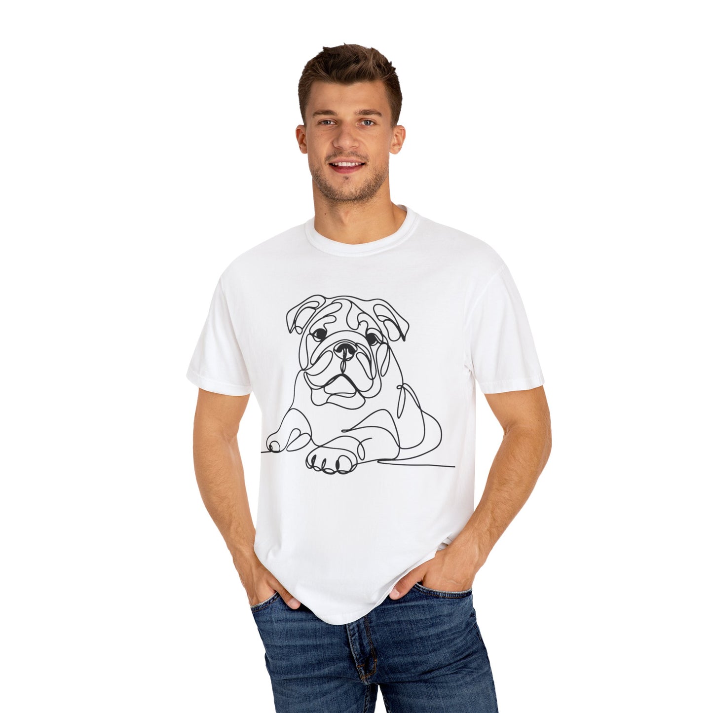 Bulldog Line Art Unisex T-Shirt - Perfect for Dog Lovers & Casual Days