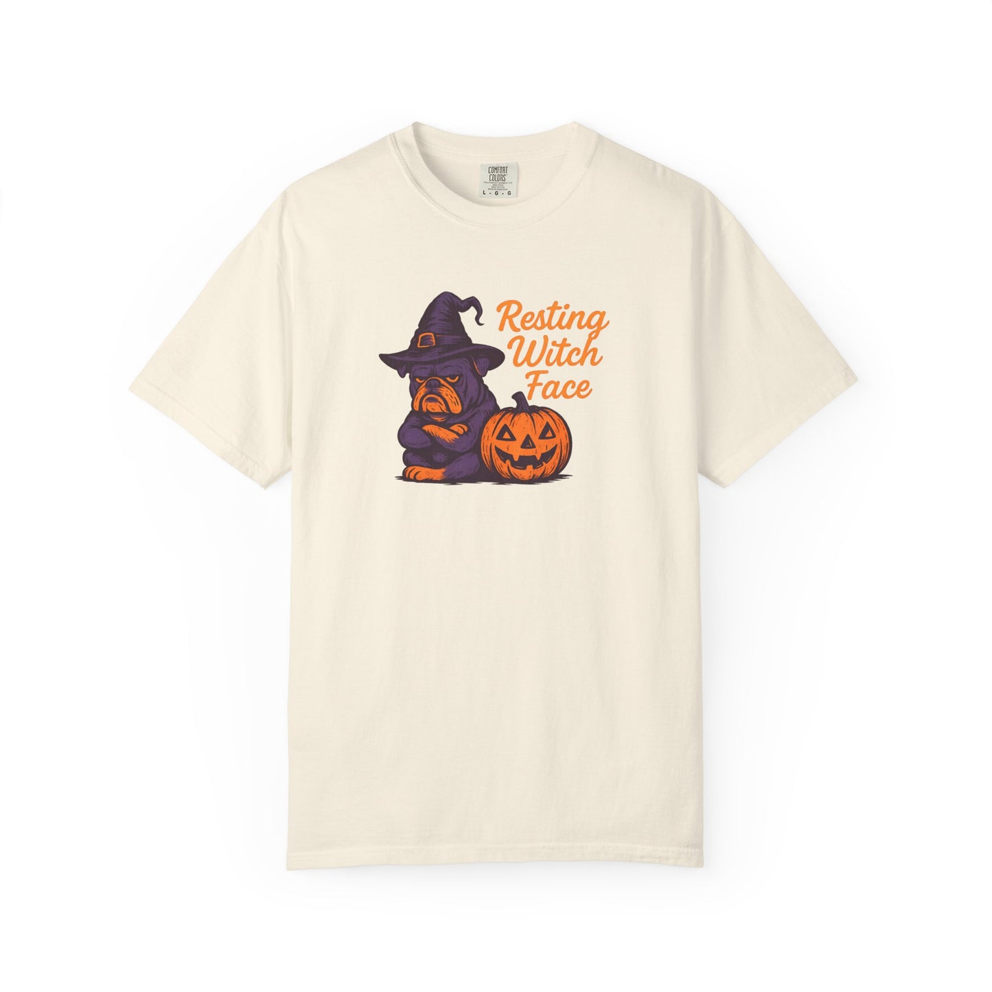 Halloween Bulldog Witch T-Shirt, Funny Resting Witch Face Tee