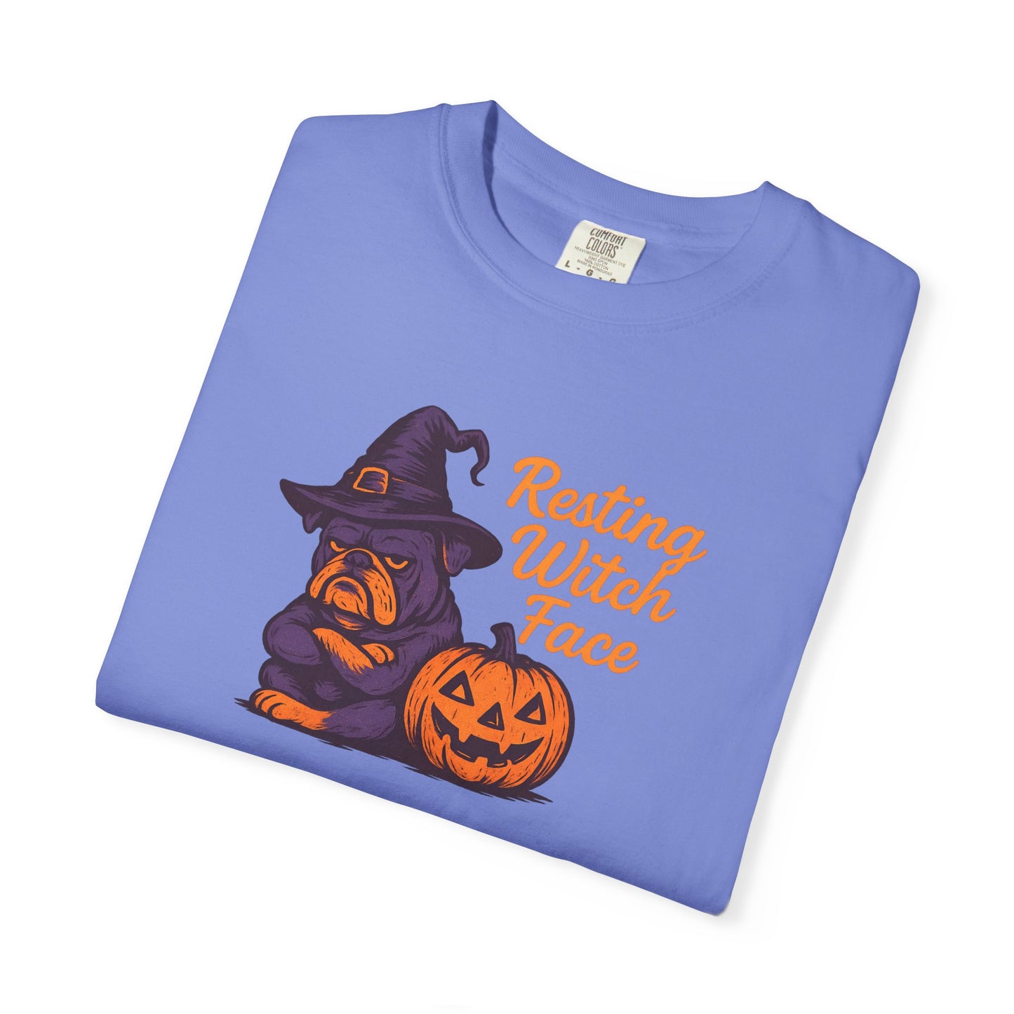 Halloween Bulldog Witch T-Shirt, Funny Resting Witch Face Tee