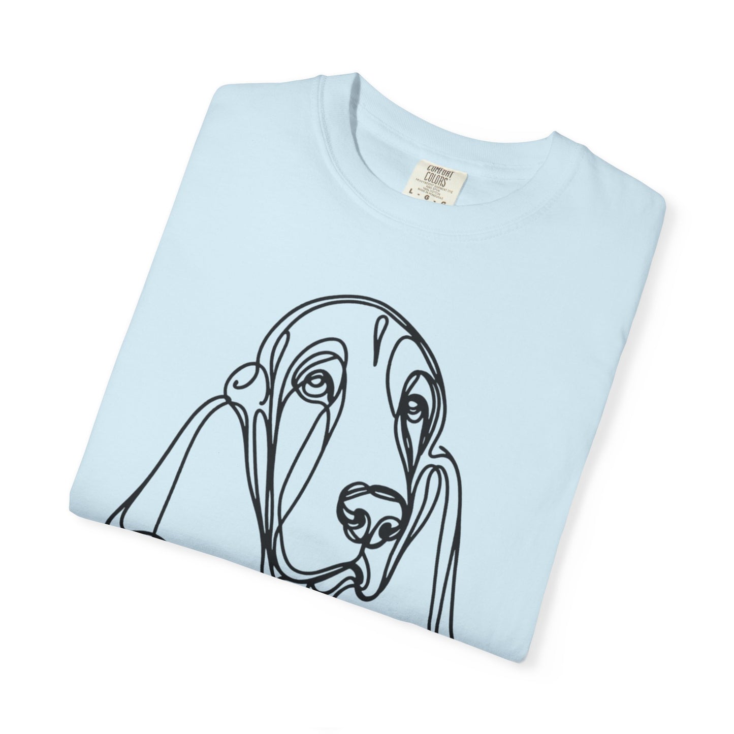 Basset Hound Line Art T-Shirt | Unisex Garment-Dyed Tee