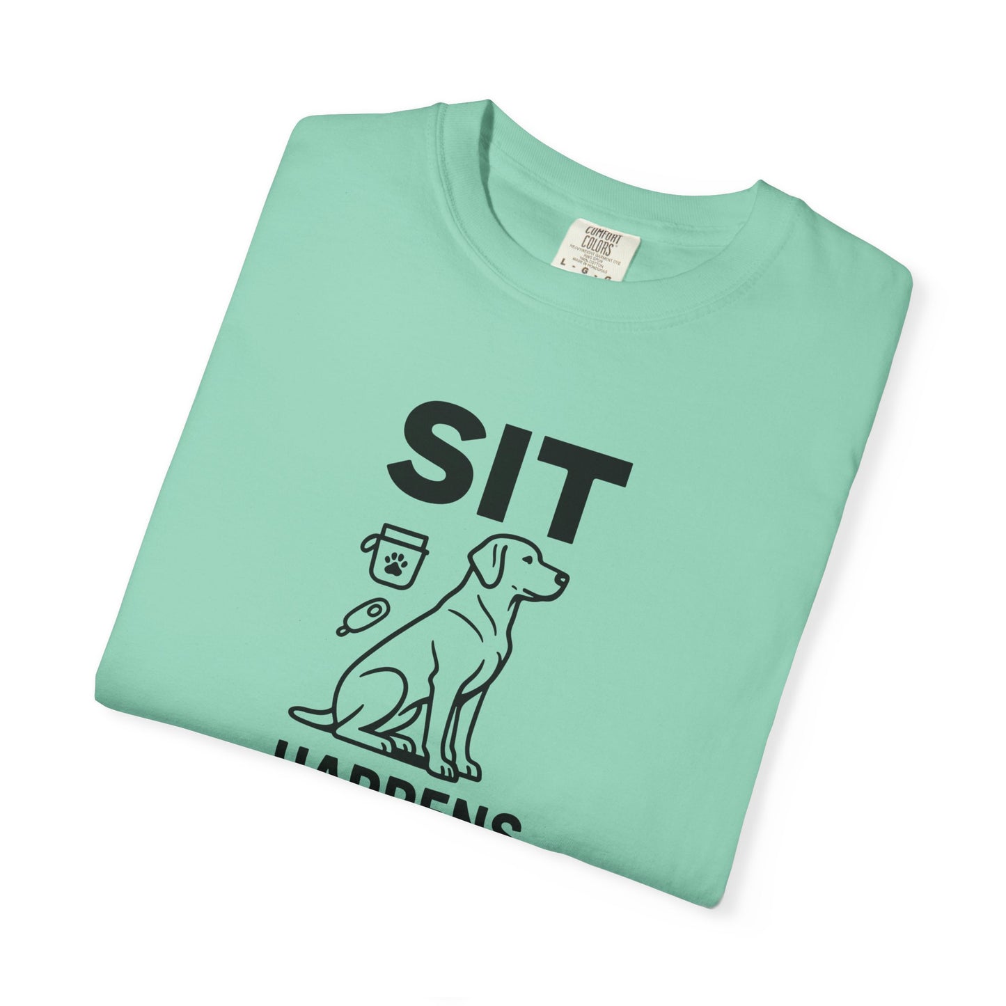 Dog Lovers Unisex T-Shirt - 'Sit Happens' Graphic Tee, Gift for Dog Owners, Pet Lovers, Casual Wear, Funny Dog Shirt
