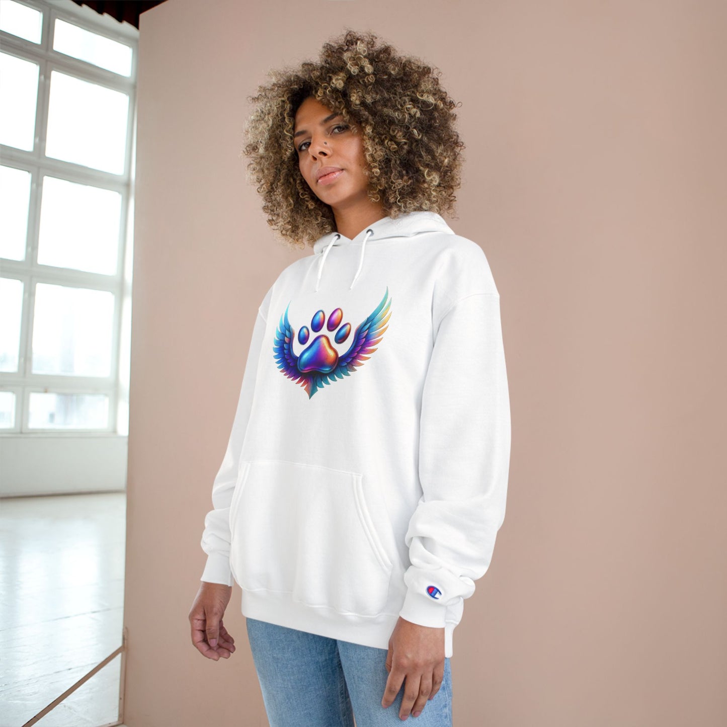 Colorful Paw Print Champion Hoodie