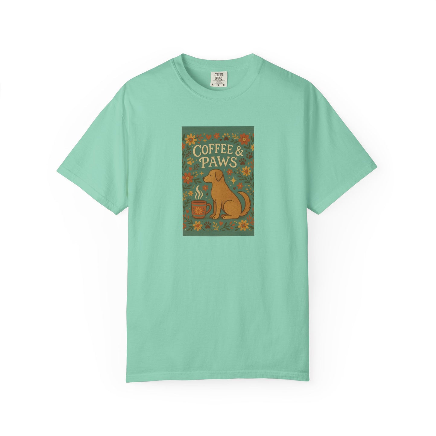 Coffee & Paws Unisex Garment-Dyed T-Shirt