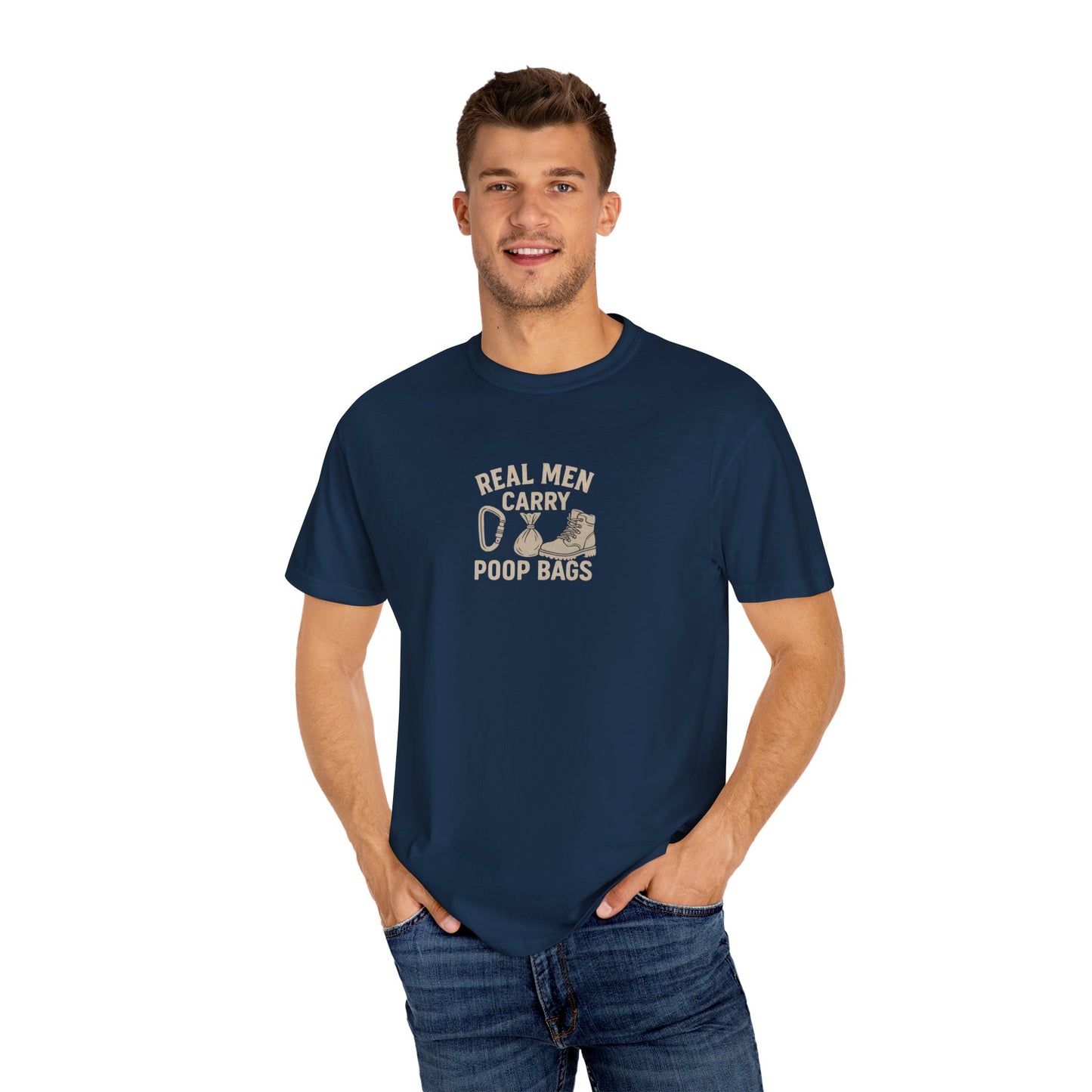Real Men Carry Poop Bags Dog Dad T-Shirt
