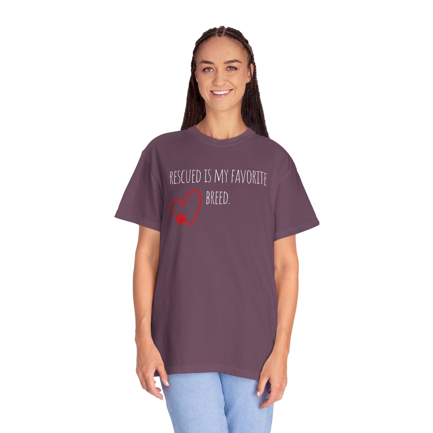 Unisex T-Shirt - "Rescued is My Favorite Breed" - Perfect for Dog Lovers