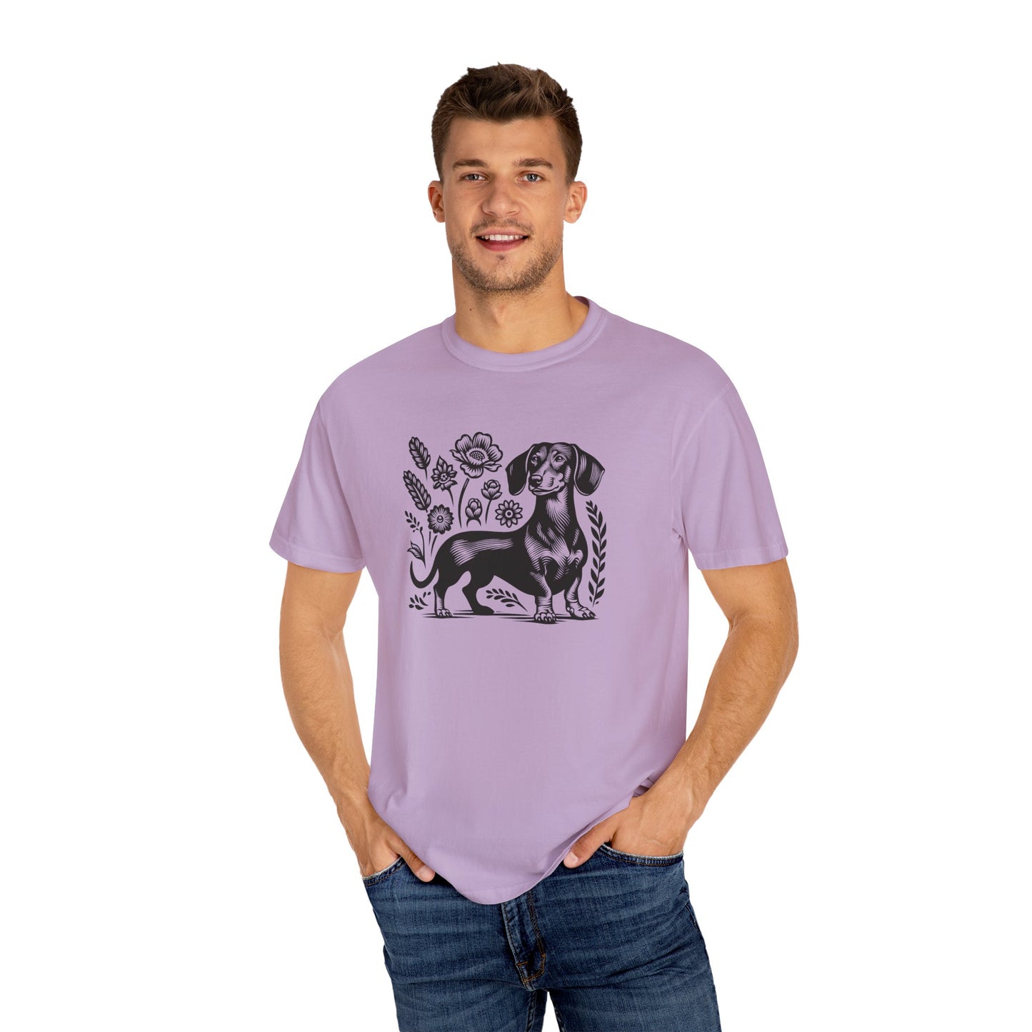 Floral Dachshund Unisex T-Shirt - Comfy Pet Lover Gift