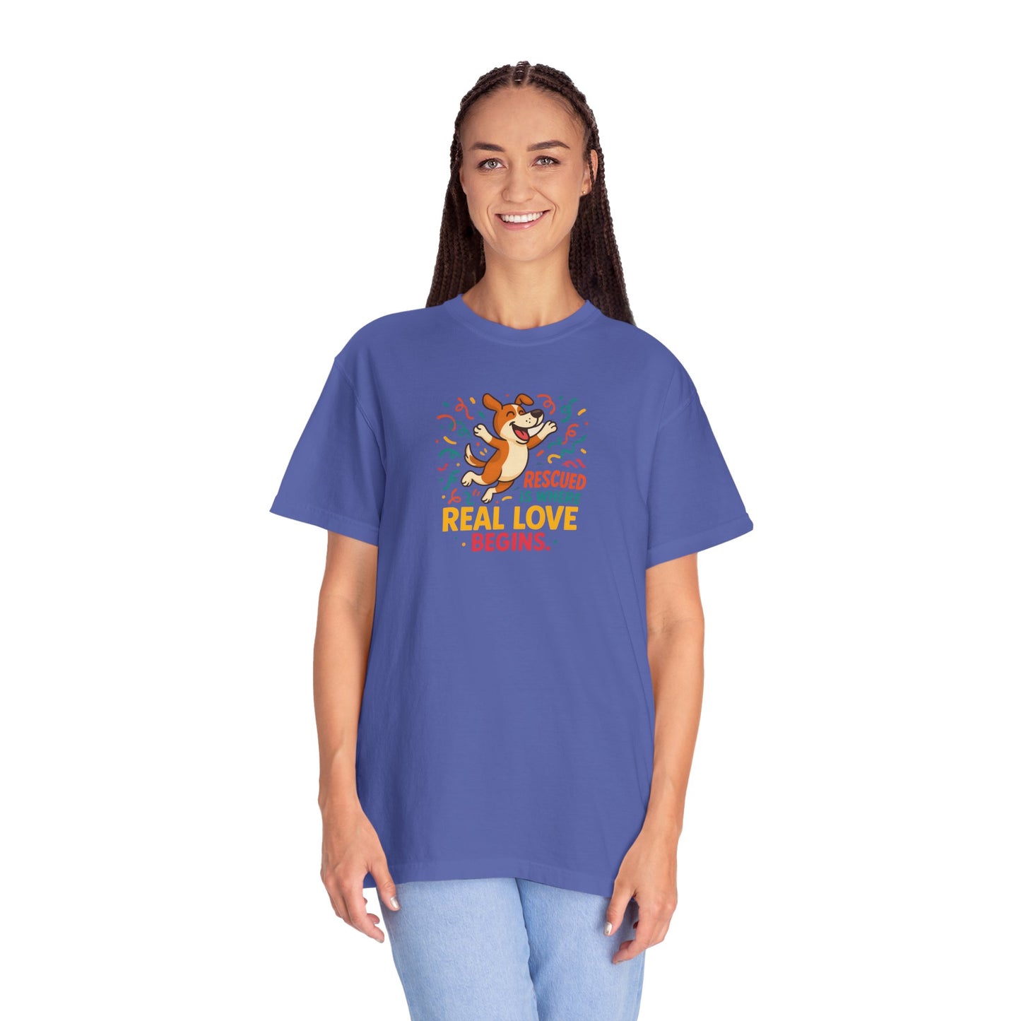 Rescue Love T-Shirt, Unisex Dog Lover Tee, Adoption Awareness Shirt, Pet Rescue Apparel, Gift for Animal Lovers