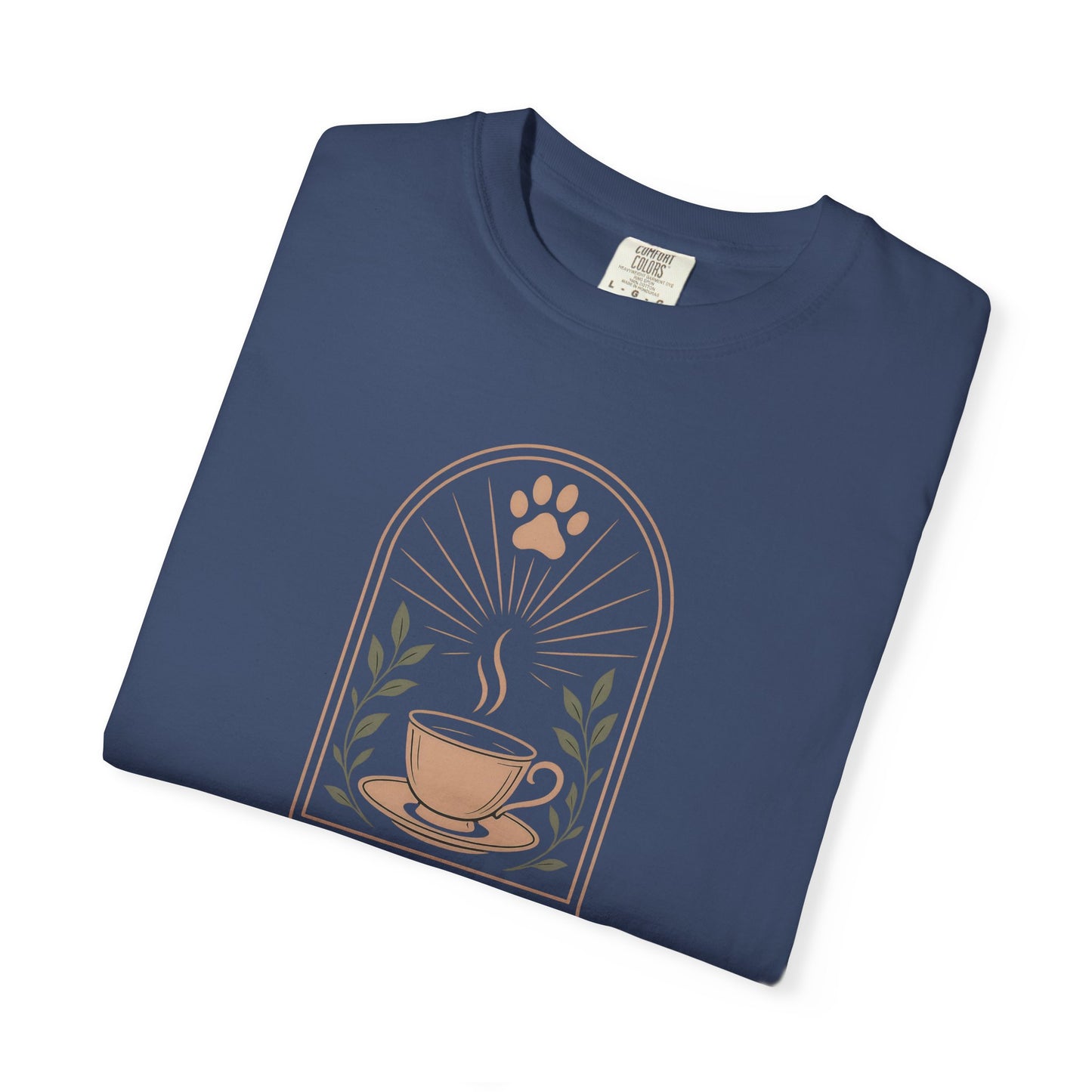 Serenity Coffee and Paws T-Shirt, Unisex Garment-Dyed Tee for Comfort, Perfect Gift for Pet Owners, Relaxation Apparel, Summer Casual [...]