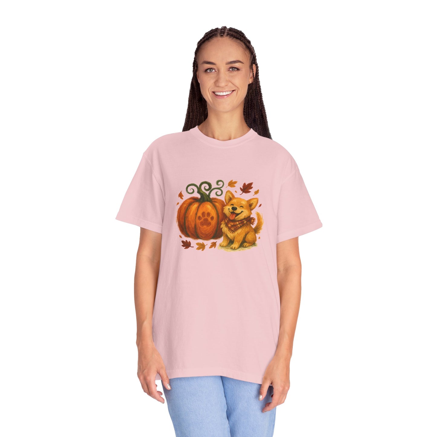 Autumn Corgi with a Pumpkin T-Shirt