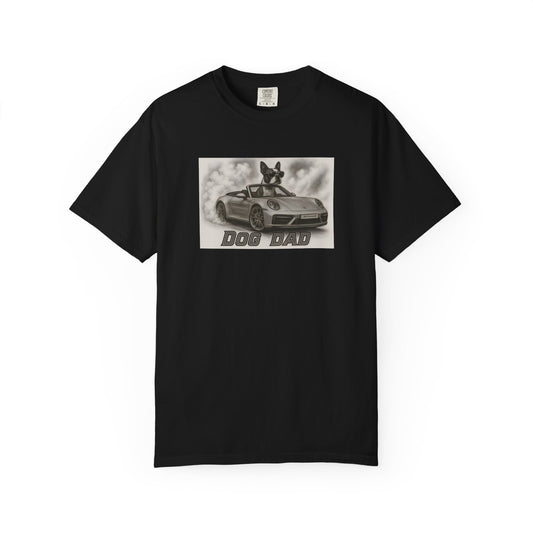 Dog Dad - Boston Terrier - Cool Dogs in Cool Cars T-Shirt Collection | Funny Dog Lover Apparel for Men