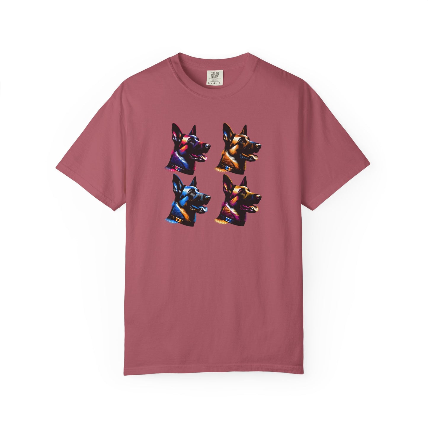 Colorful Belgium Malinois Portrait Unisex Garment-Dyed T-Shirt