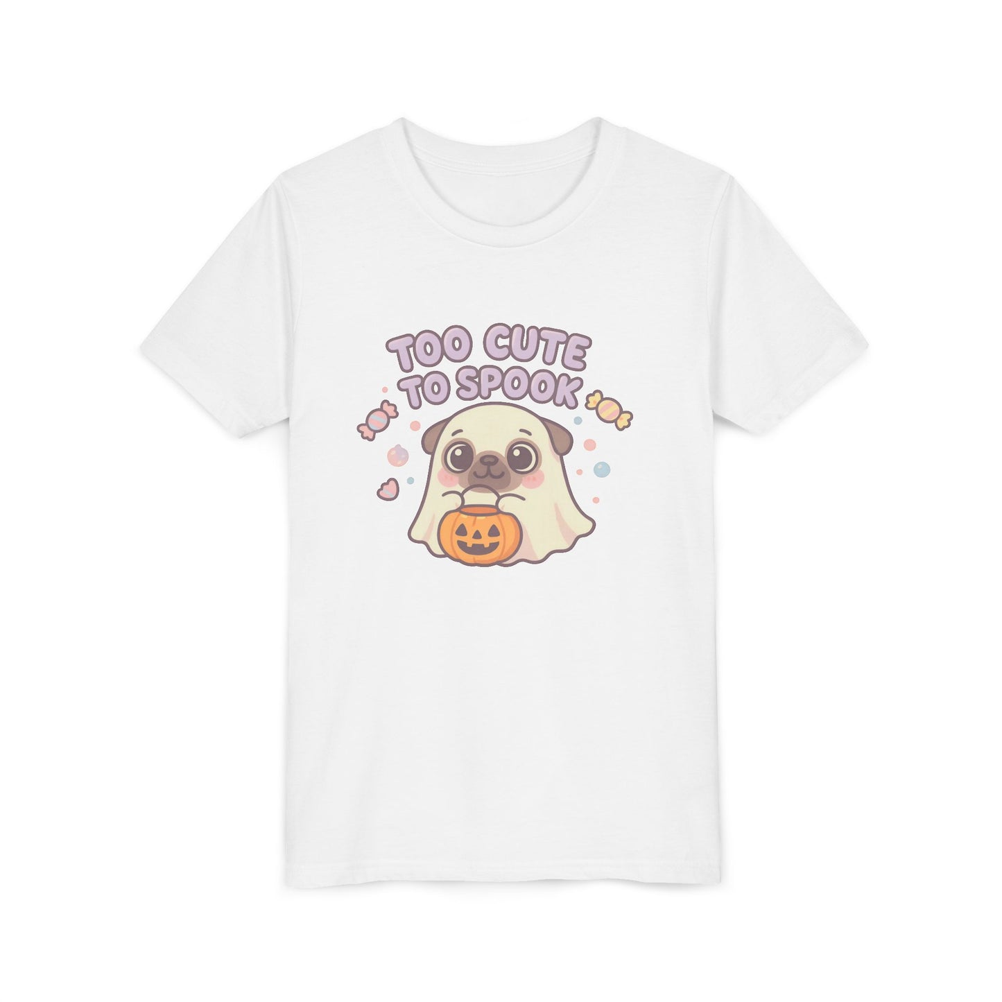 Cute Halloween Ghost Youth Tee, Spooky Shirt for Kids, Halloween Apparel, Trick or Treat T-Shirt, Funny Kids' Shirt