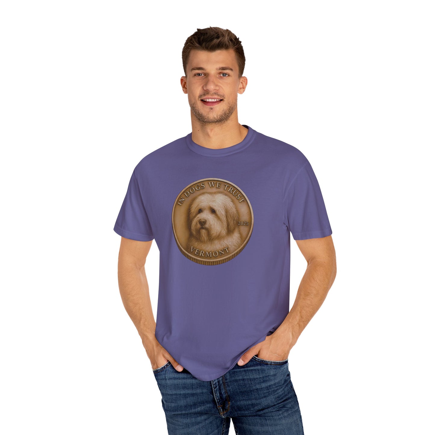 Vermont State Coin T-Shirt Collection - Proud Dog Breed Illustrations