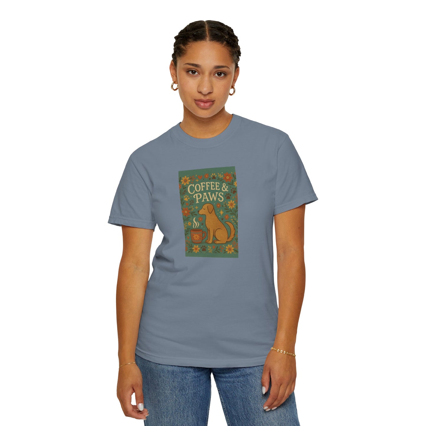 Coffee & Paws Unisex Garment-Dyed T-Shirt