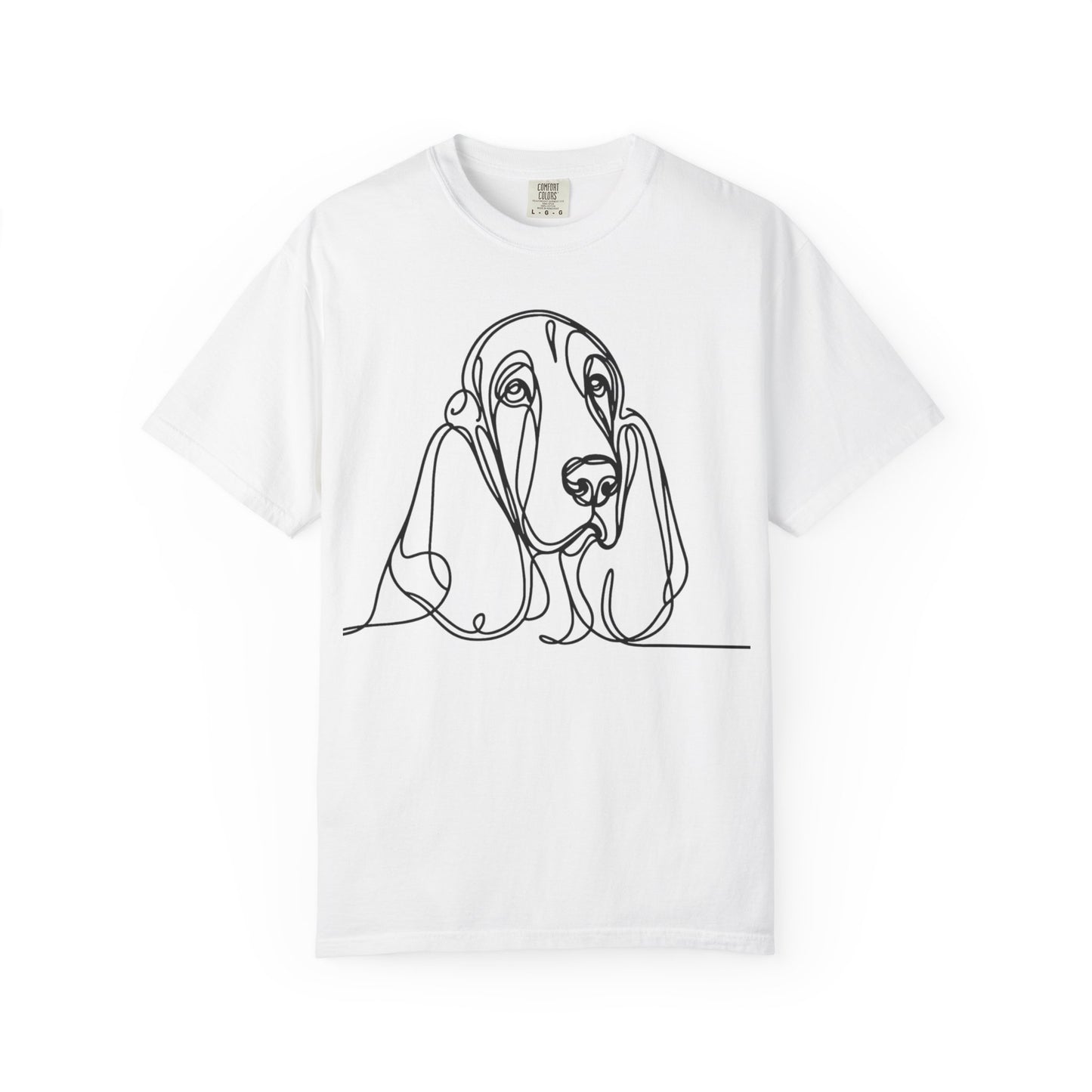 Basset Hound Line Art T-Shirt | Unisex Garment-Dyed Tee