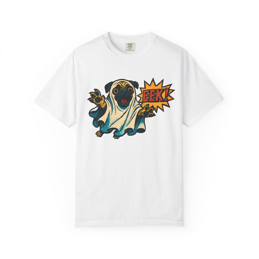 Ghostly Pug T-Shirt, Halloween Tee, Unisex T-Shirt, Funny Dog Shirt, Casual Wear, Gift for Dog Lovers, Spooky Apparel