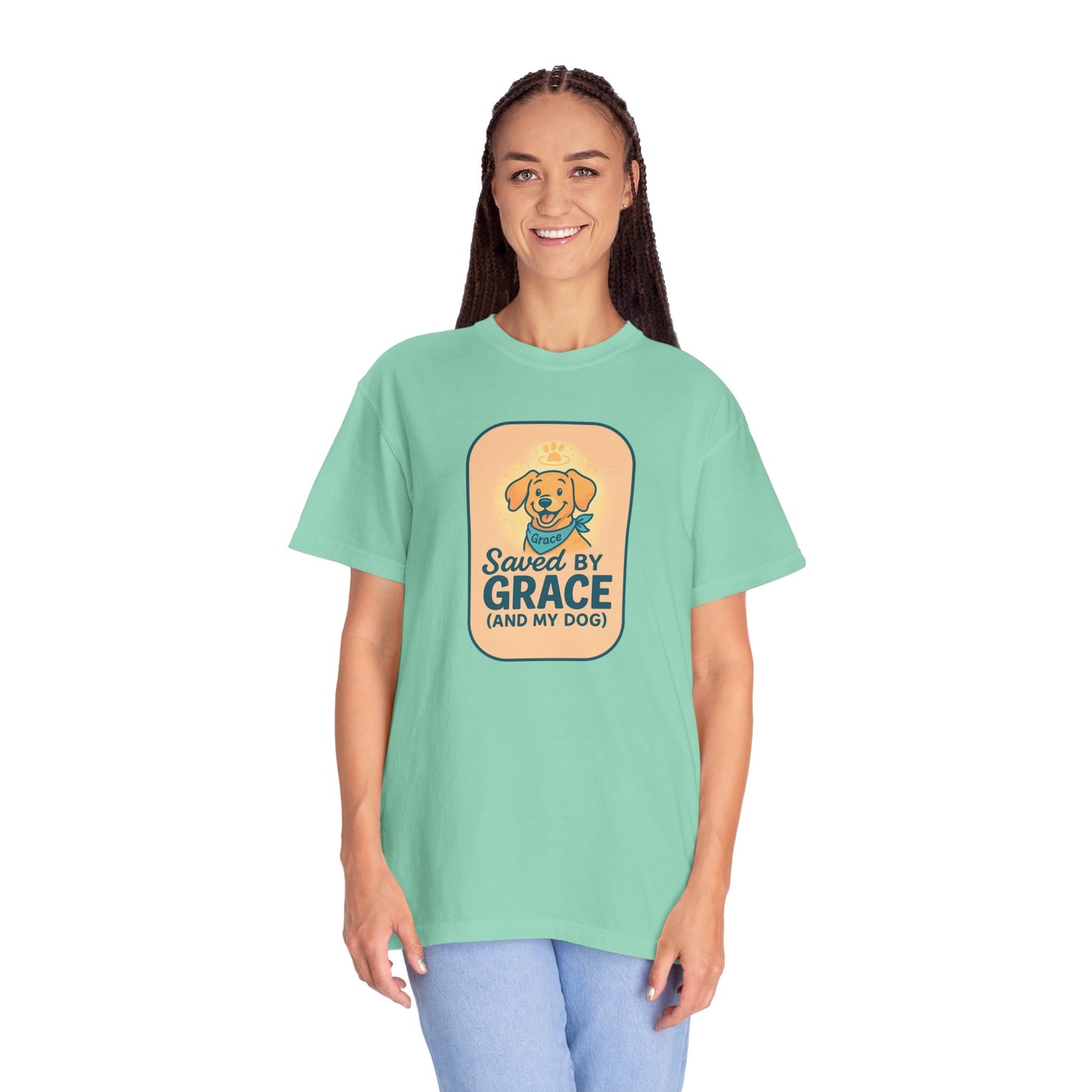 Dog Lover's Saved by Grace T-Shirt, Pet Lover Gift, Casual Tee, Birthday, Dog Adoption, Unisex Fashion, Cute Animal Shirt