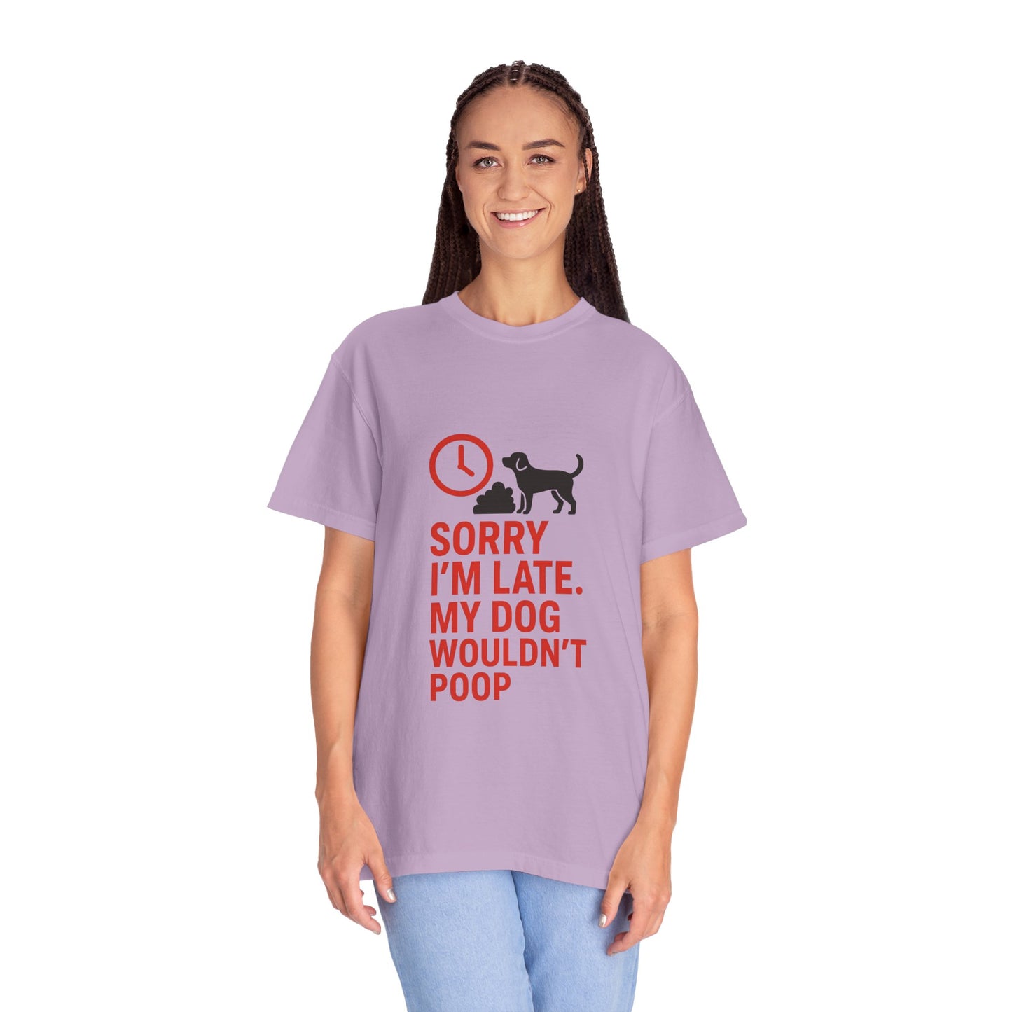 Funny Dog Lover T-Shirt, Sorry I'm Late, Pet Owner Gift, Unisex Tee, Casual Humor Shirt, Dog Mom, Dog Dad Tee