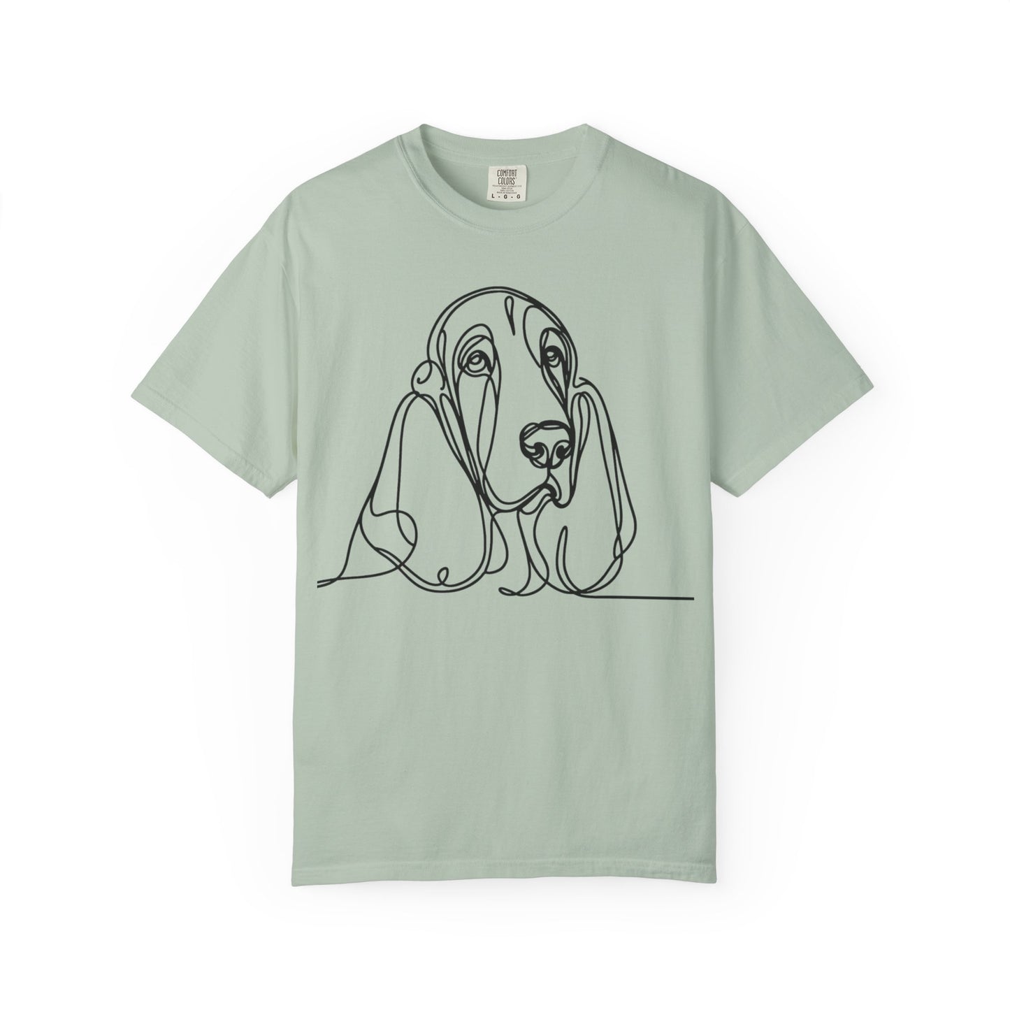 Basset Hound Line Art T-Shirt | Unisex Garment-Dyed Tee