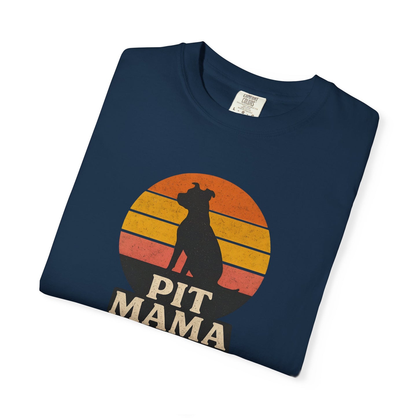 PIT MAMA Unisex Garment-Dyed T-Shirt, Dog Lover Gift, Pet Mom Apparel, Casual Tee, Perfect for Everyday Wear