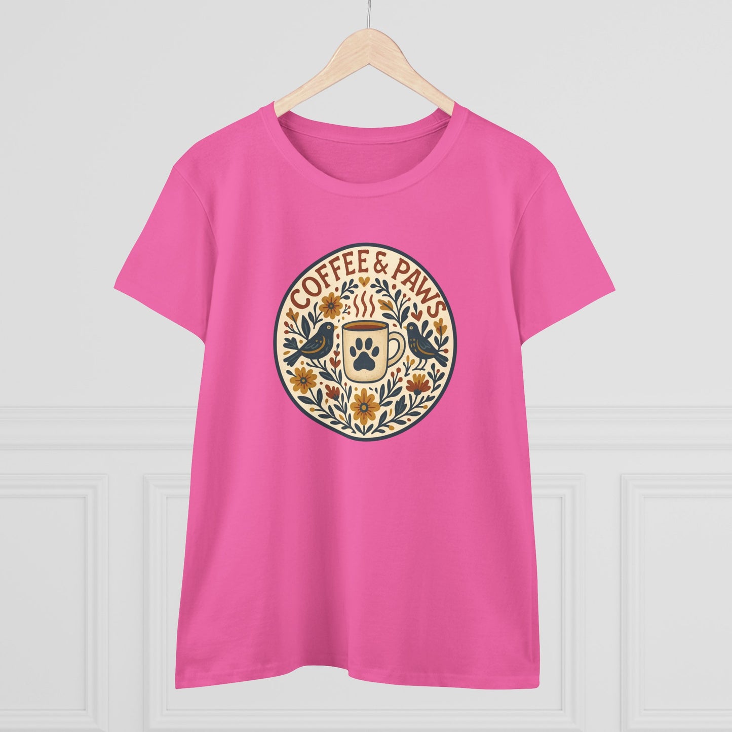 Cozy Coffee & Paws Tee, Casual Animal Lover T-Shirt, Gift for Pet Owners, Cute Coffee Shirt, Summer Essentials, Coffee Lover Apparel