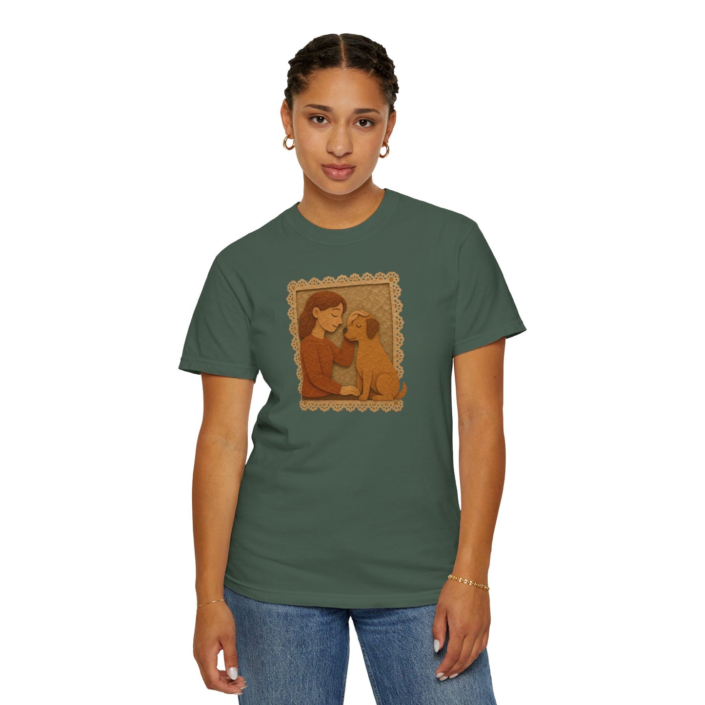 Dog Mom T-shirt - Unisex Garment-Dyed Tee for Dog Lovers