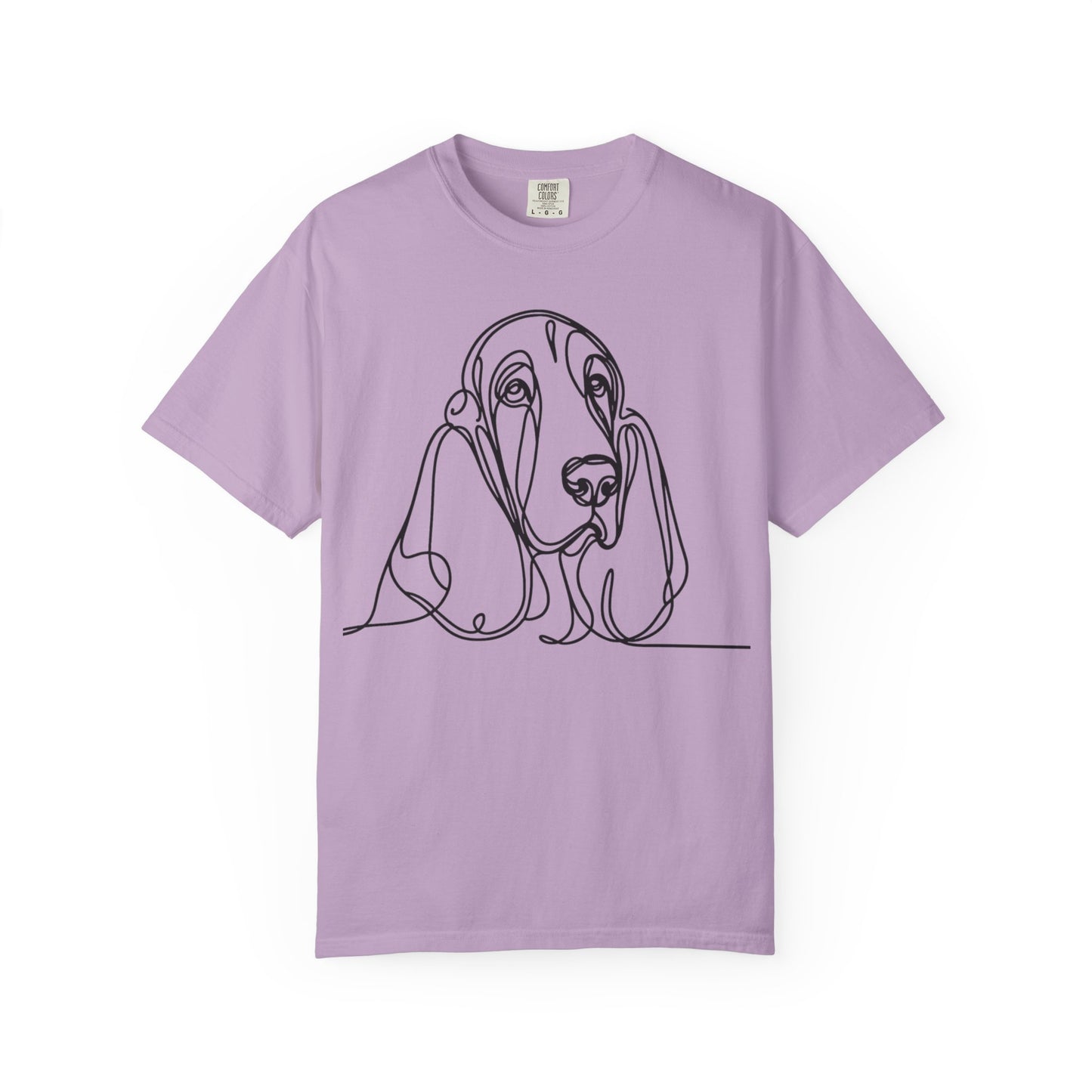 Basset Hound Line Art T-Shirt | Unisex Garment-Dyed Tee