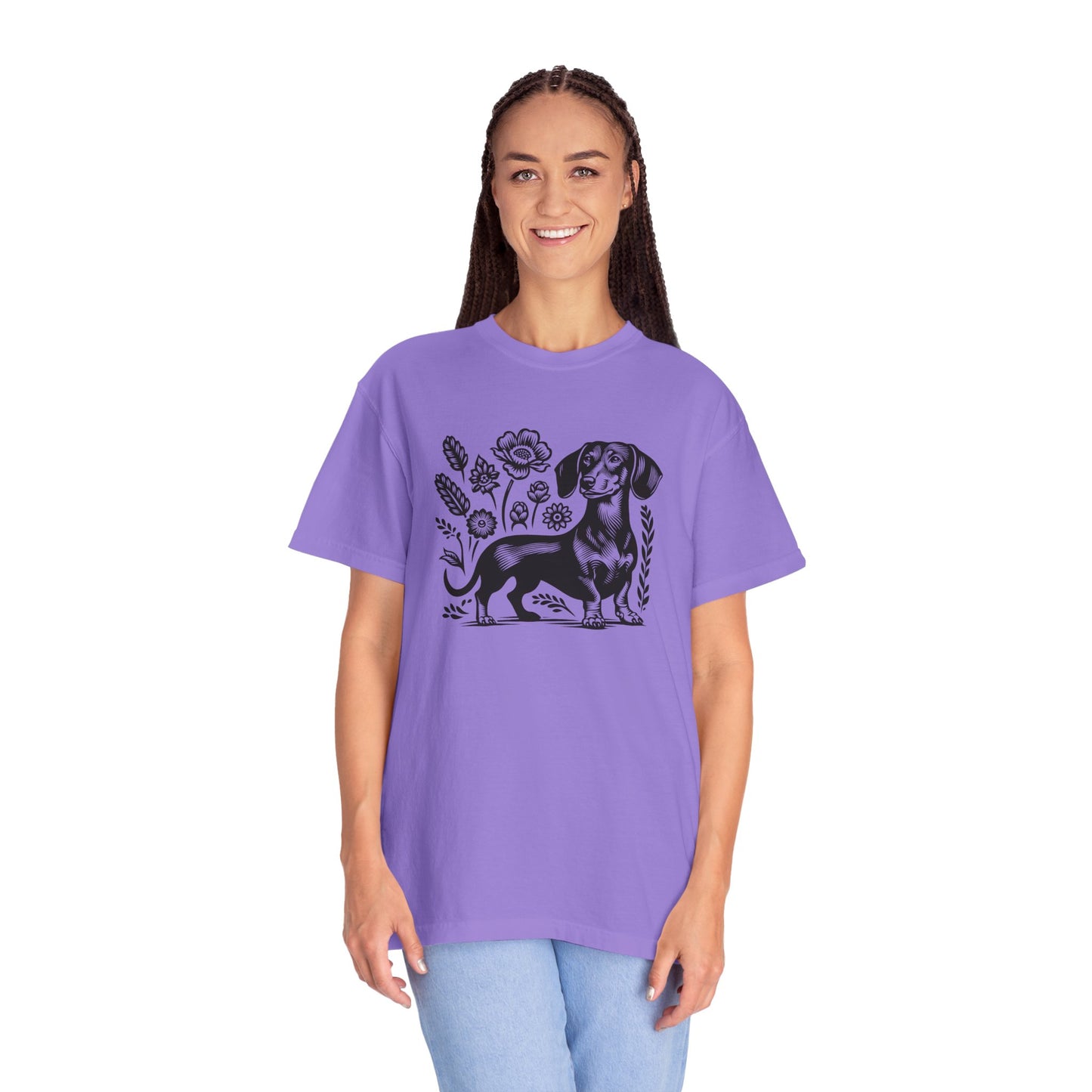 Floral Dachshund Unisex T-Shirt - Comfy Pet Lover Gift