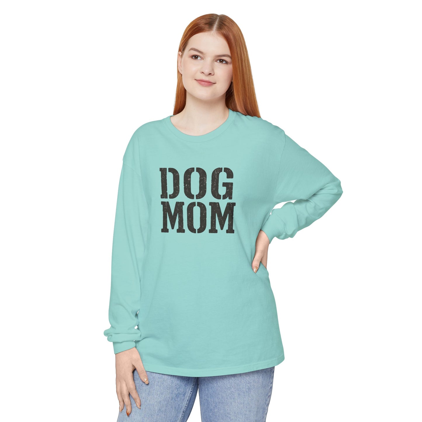 Dog Mom Long Sleeve T-Shirt | Gift for Dog Lovers, Casual Wear, Pet Owner Apparel, Perfect for Birthdays, Mother’s Day