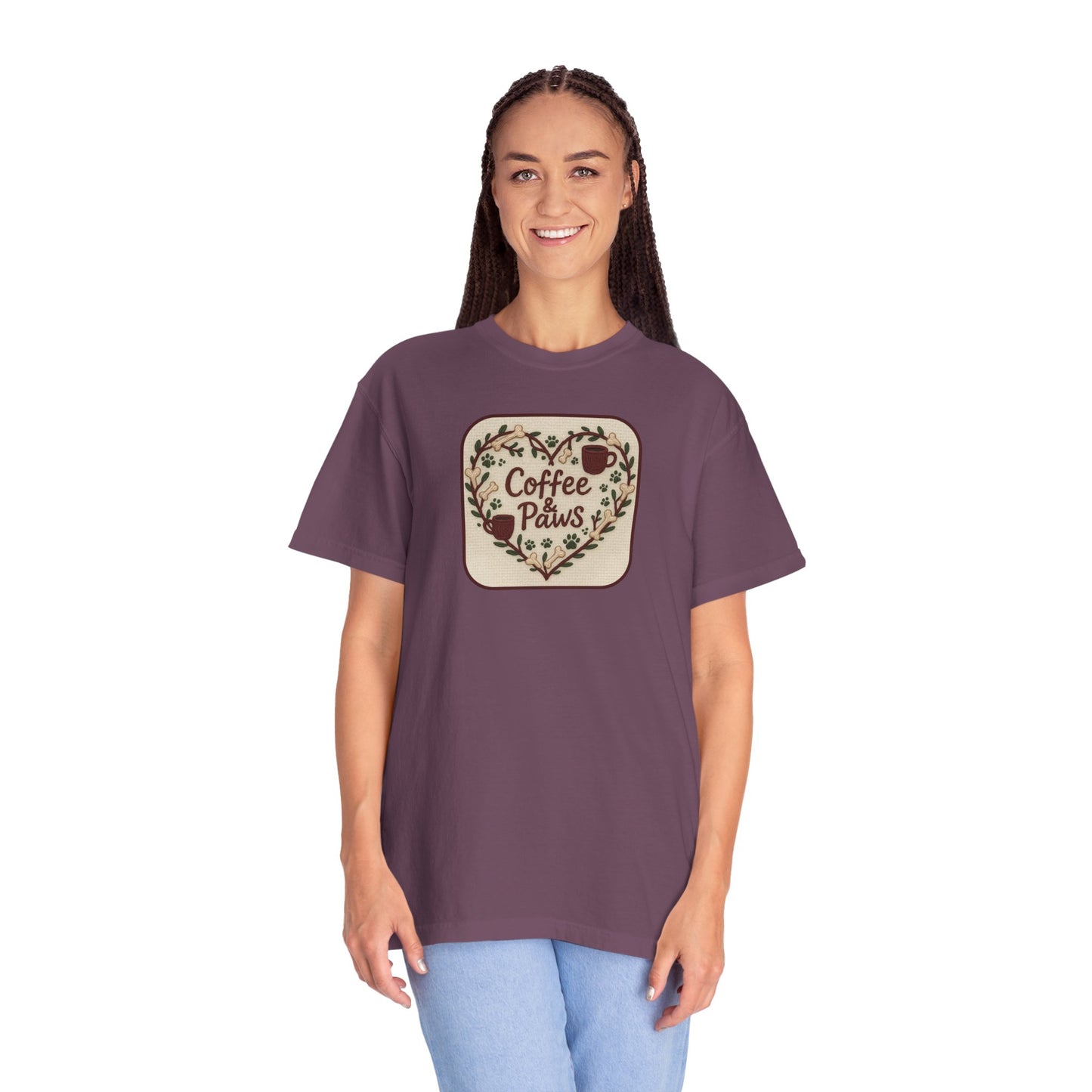 Coffee and Paws Graphic T-shirt