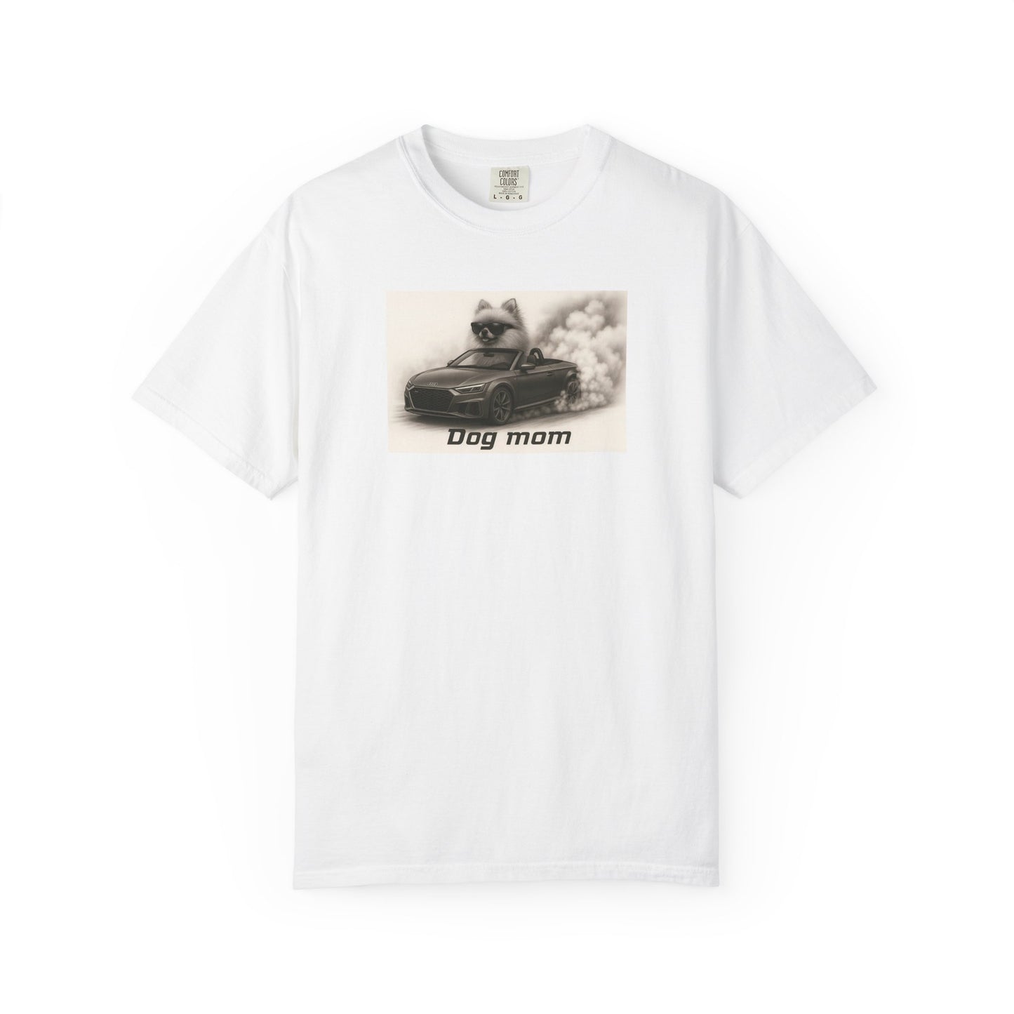 Dog Mom - Pomeranian - “Cool Dogs in Cool Cars” T-Shirt Collection