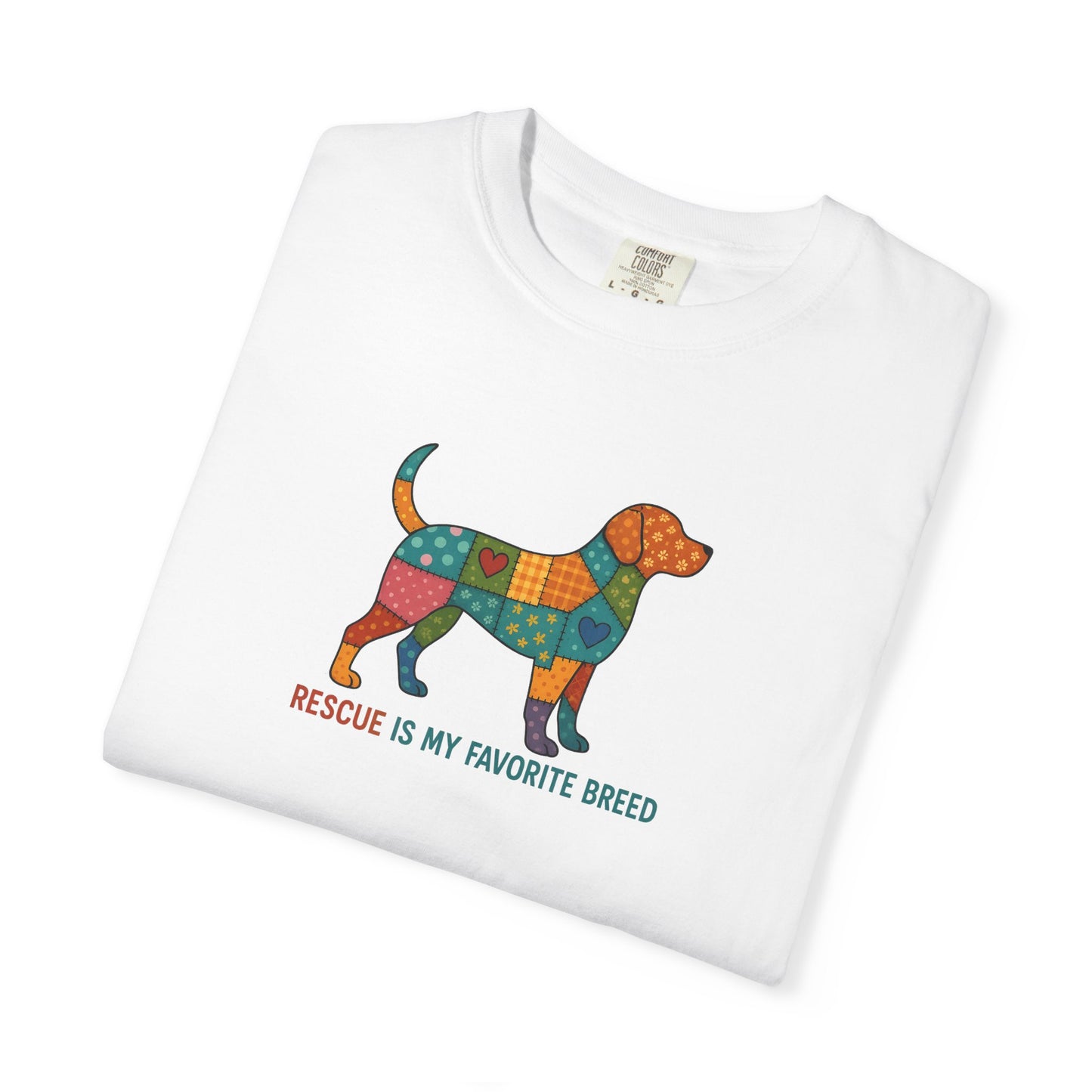 Colorful Dog Rescue T-Shirt, Gift for Dog Lovers, Adoption Awareness Tee, Casual Wear for Animal Lovers, Eco-Friendly Fashion