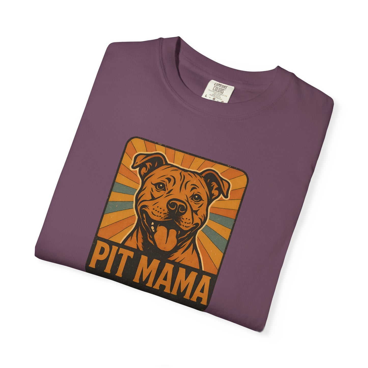 Pit Mama Unisex Garment-Dyed T-Shirt, Dog Lover Gift, Animal Rescue Tee, Pitbull Mom Shirt, Casual Wear, Pet Mom Apparel
